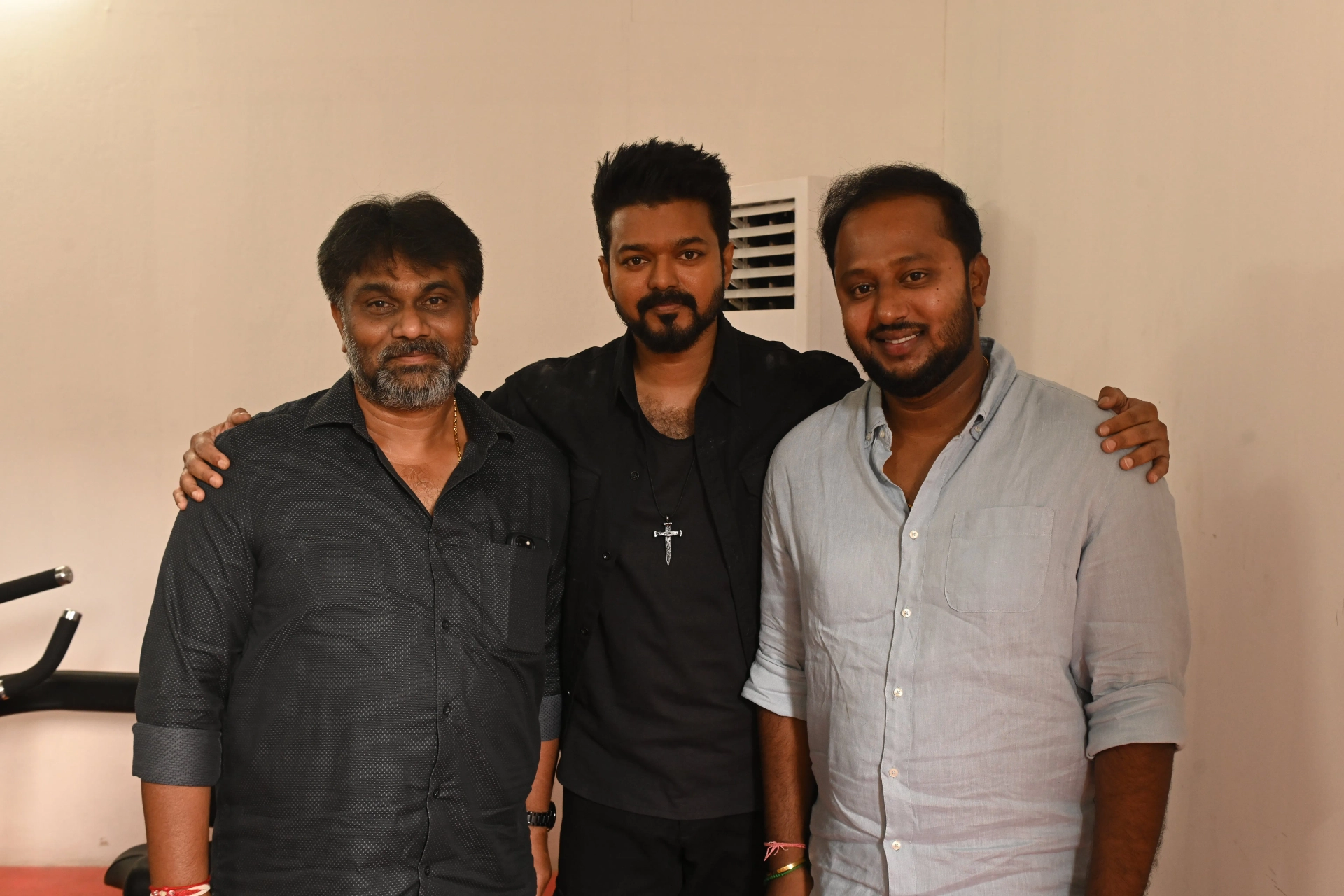 Joseph Vijay, Jagadish Palanisamy, and Lalit Kumar in Leo (2023)