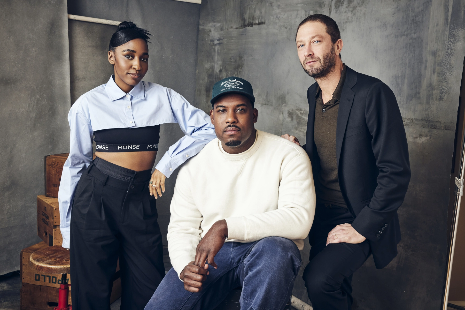 Ebon Moss-Bachrach, Lionel Boyce, and Ayo Edebiri at an event for The Bear (2022)