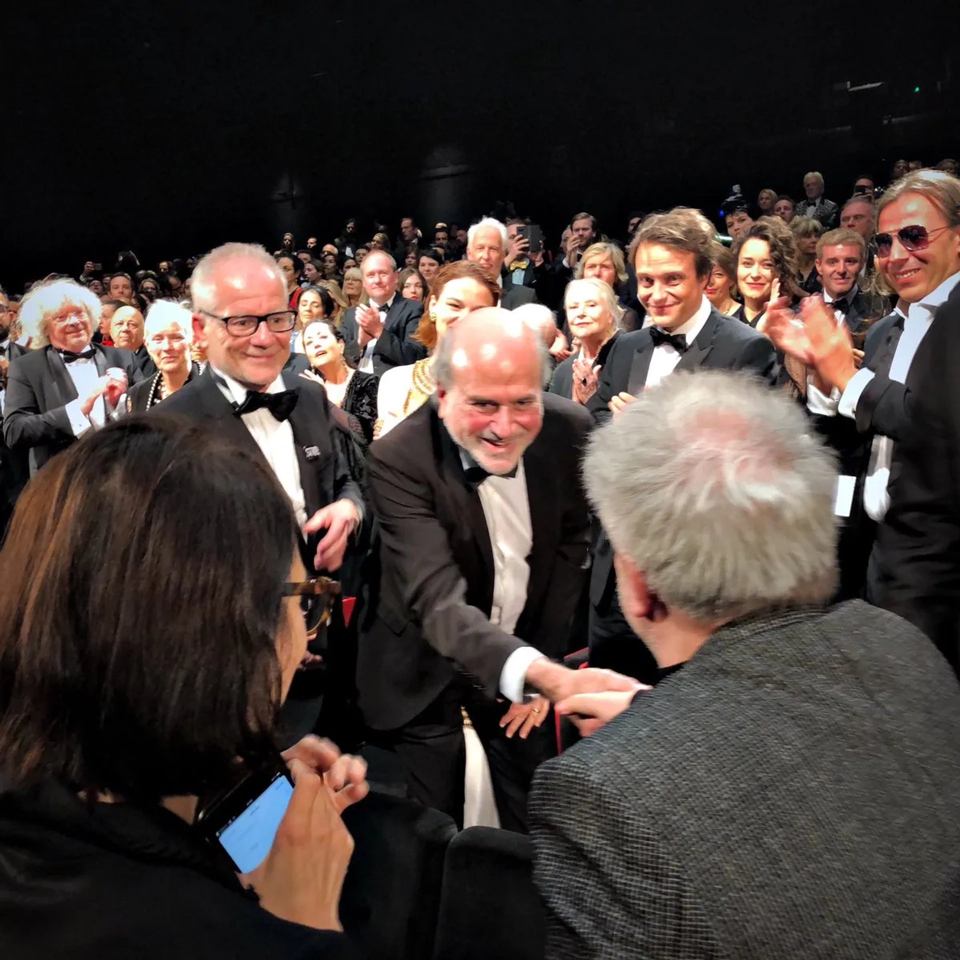 Pedro Almodóvar, Terrence Malick, August Diehl, Thierry Frémaux, Luise Eigner, and Valerie Pachner at an event for A Hidden Life (2019)