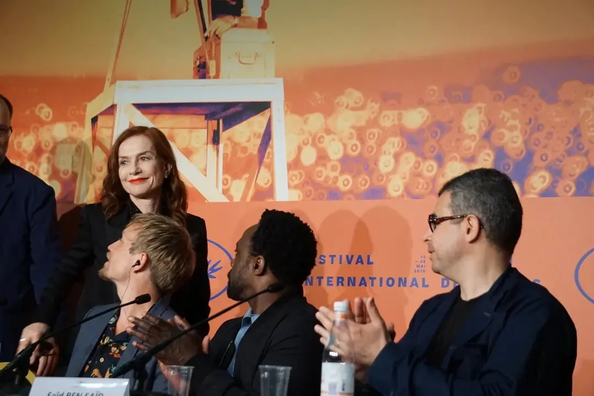 Isabelle Huppert, Ariyon Bakare, and Jérémie Renier at an event for Frankie (2019)