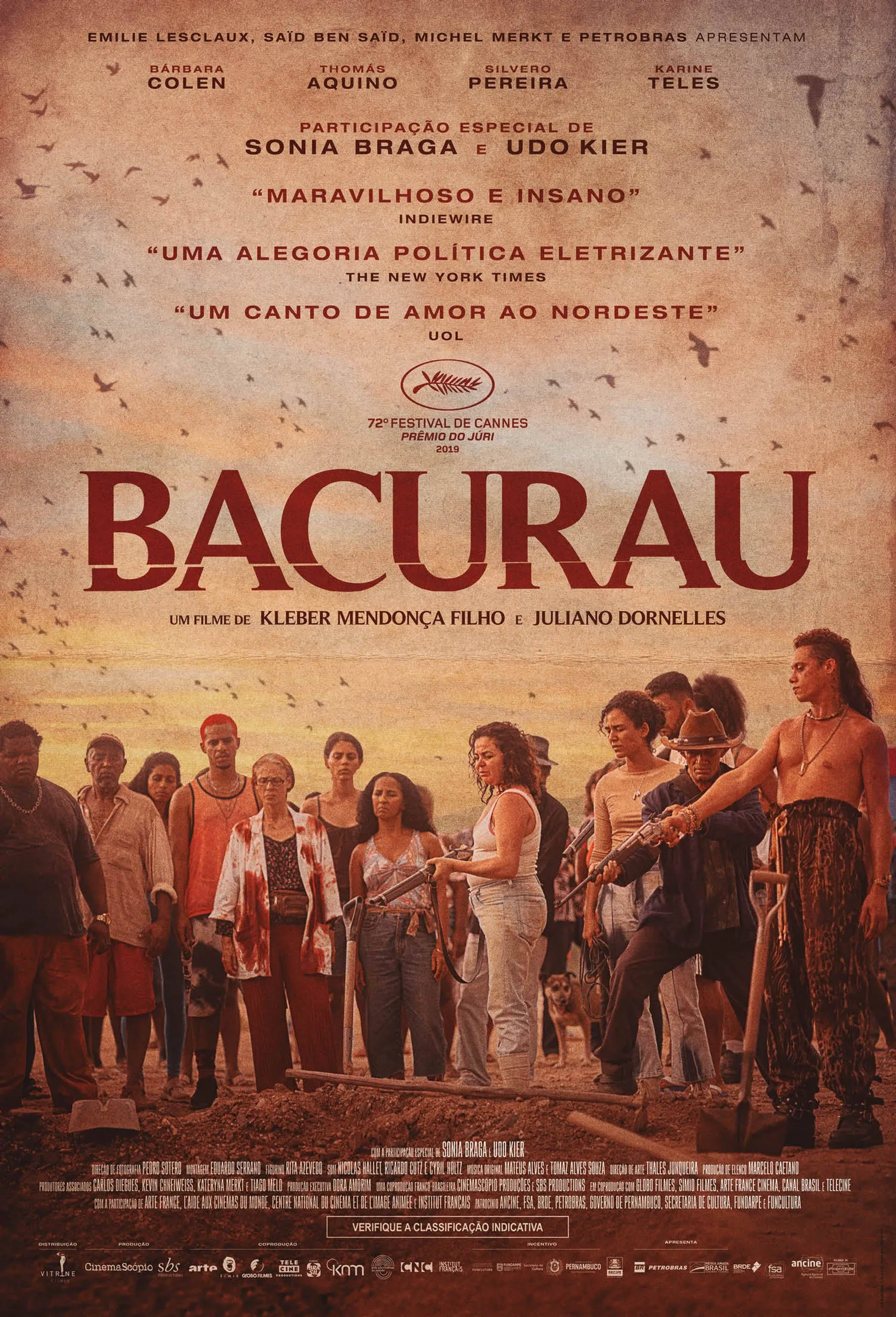 Sonia Braga, Silvero Pereira, Suzy Lopes, and Bárbara Colen in Bacurau (2019)