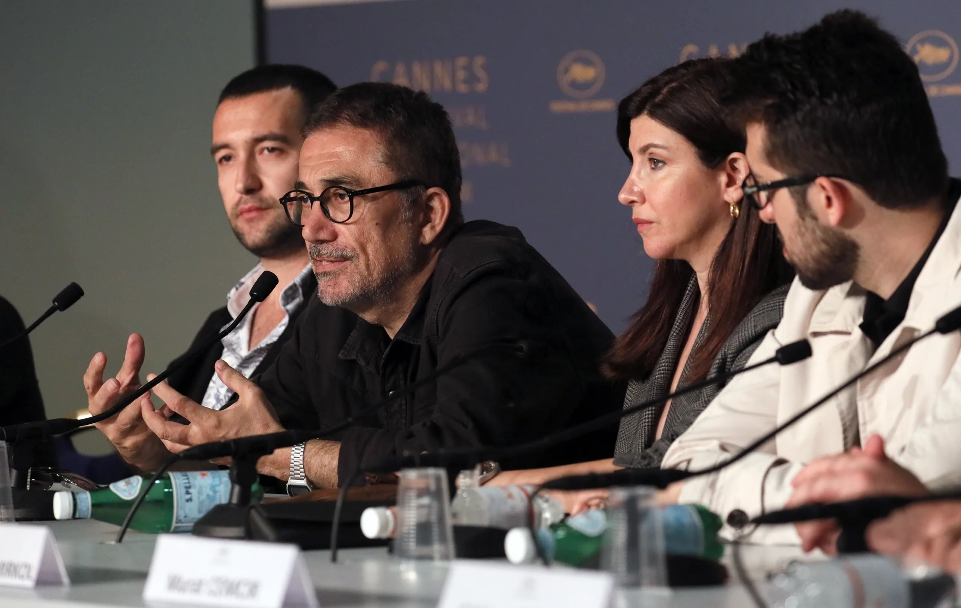 Nuri Bilge Ceylan, Ebru Ceylan, Dogu Demirkol, and Akin Aksu at an event for The Wild Pear Tree (2018)