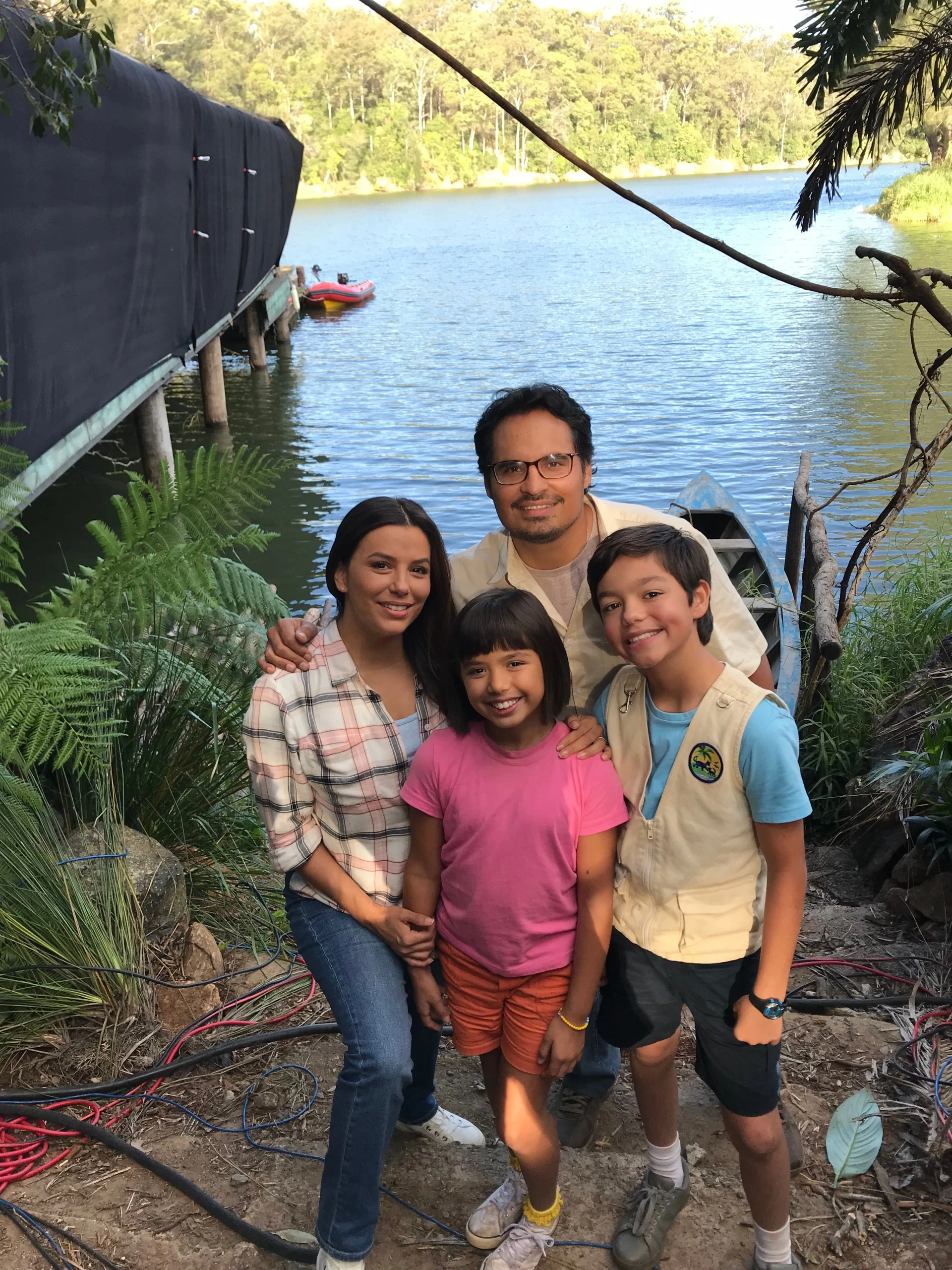 Eva Longoria, Michael Peña, Malachi Barton, and Madelyn Miranda in Dora and the Lost City of Gold (2019)