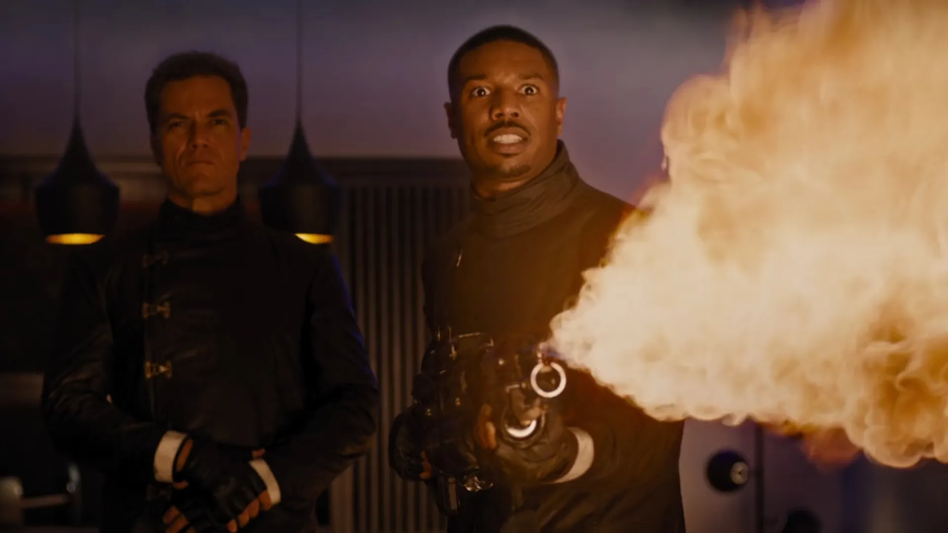 Michael B. Jordan and Michael Shannon in Fahrenheit 451 (2018)