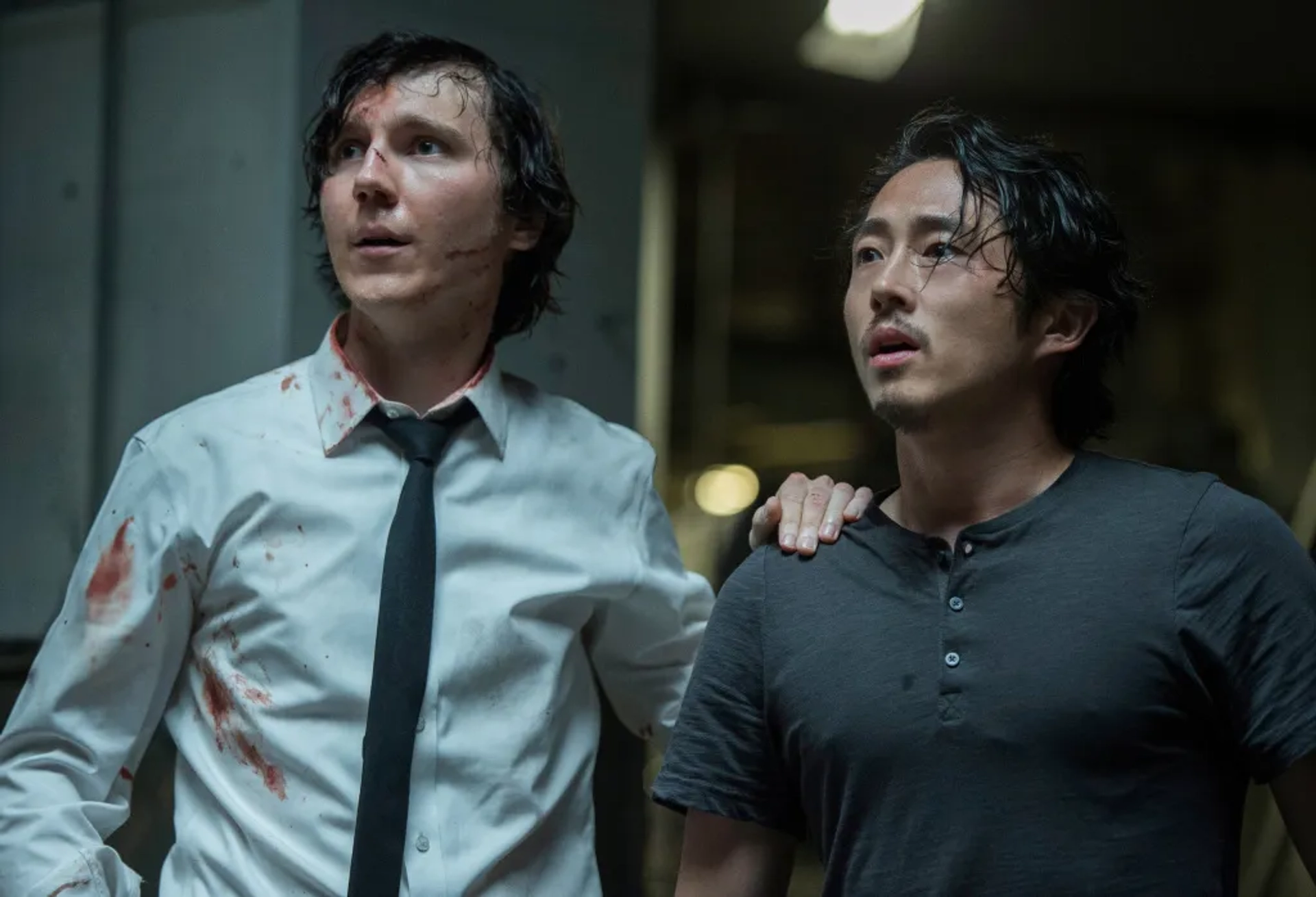 Paul Dano and Steven Yeun in Okja (2017)