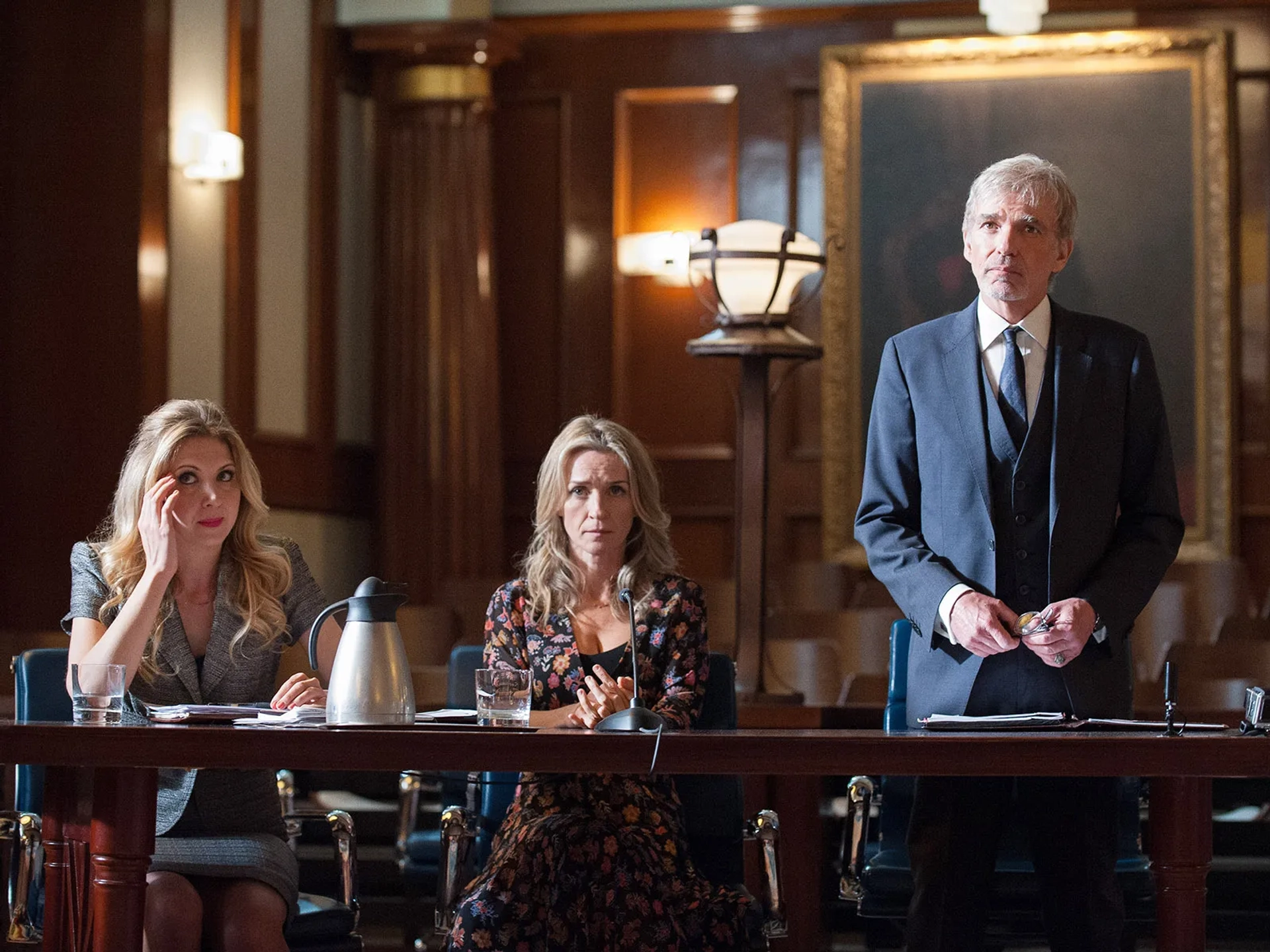 Billy Bob Thornton, Ever Carradine, and Nina Arianda in Goliath (2016)