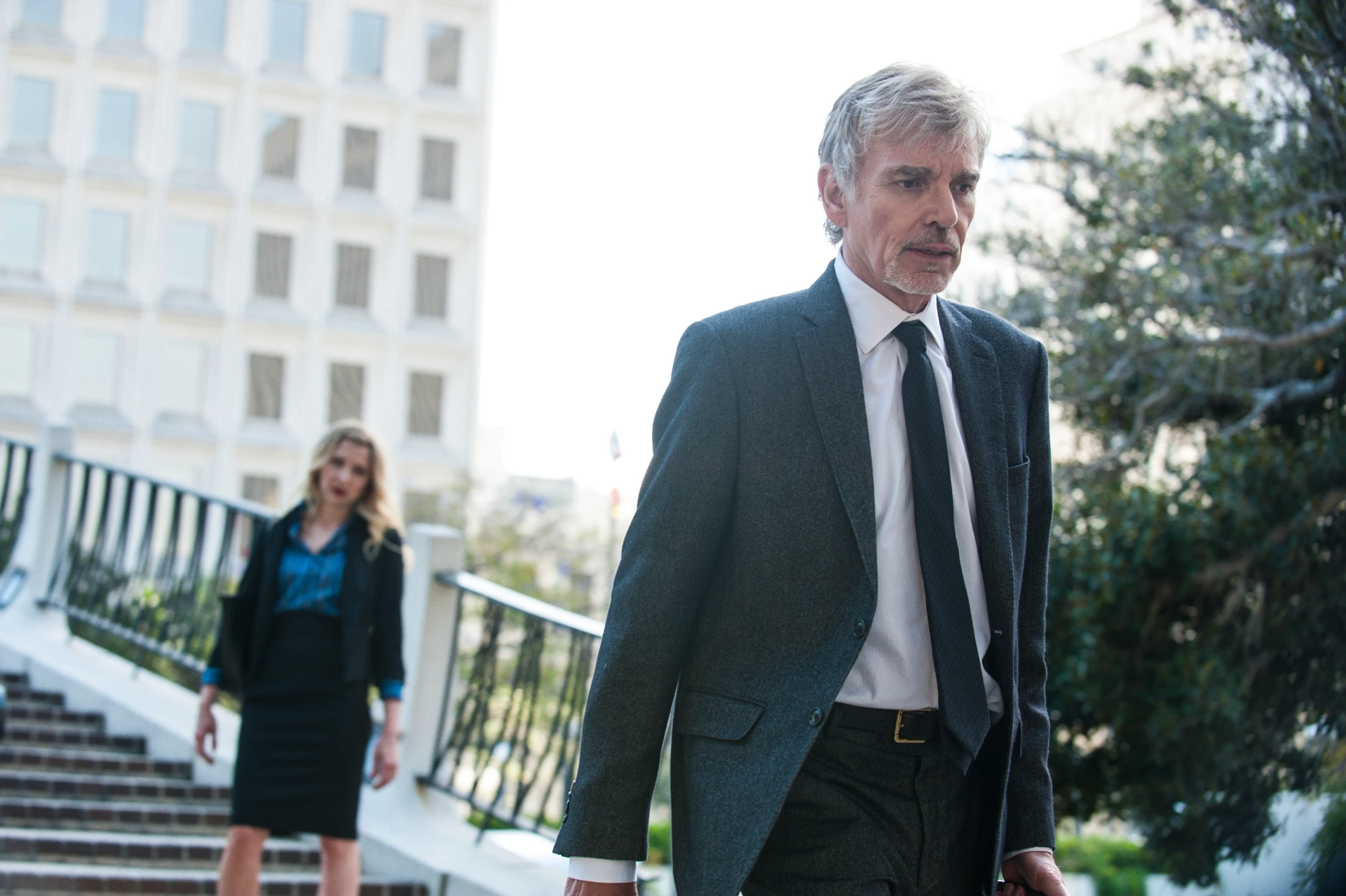 Billy Bob Thornton and Nina Arianda in Goliath (2016)