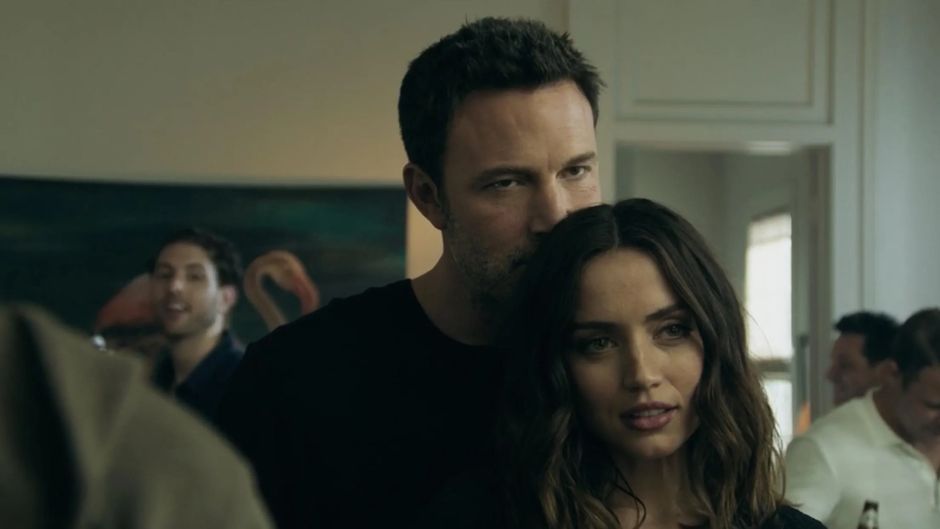 Ben Affleck, Nikolas Michaels, and Ana de Armas in Deep Water (2022)