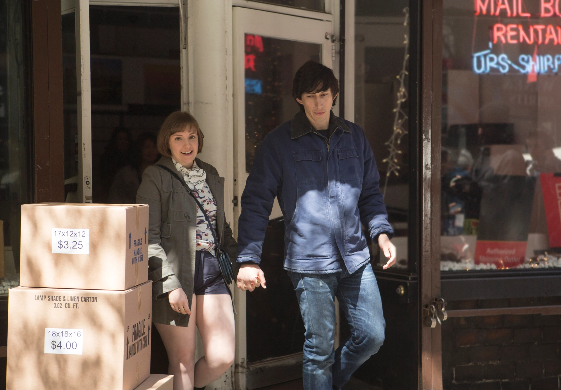 Lena Dunham and Adam Driver in Girls (2012)