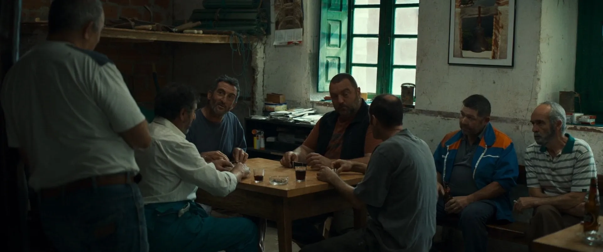 Luis Zahera, Denis Ménochet, and Diego Anido in The Beasts (2022)