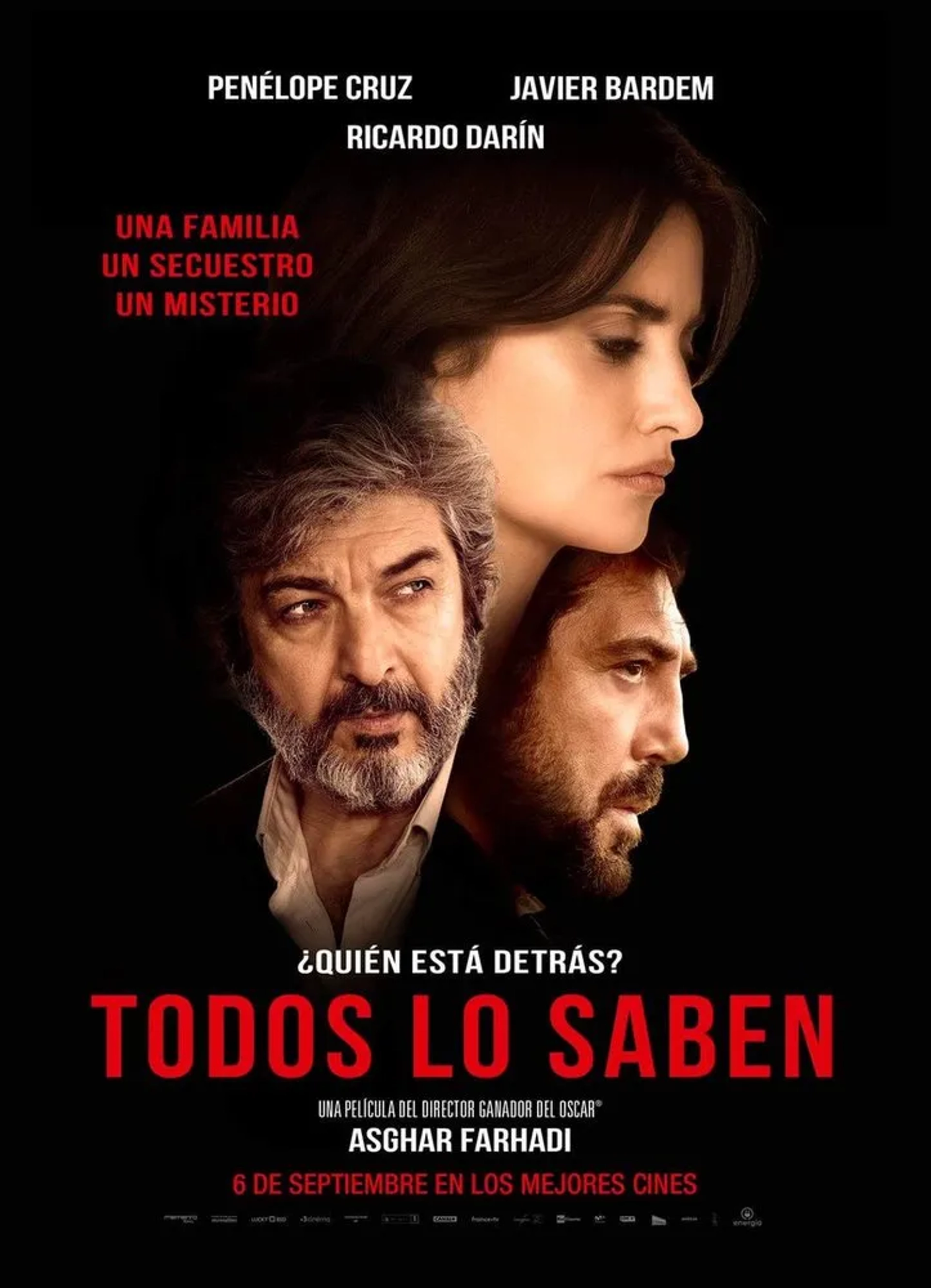 Javier Bardem, Penélope Cruz, and Ricardo Darín in Everybody Knows (2018)