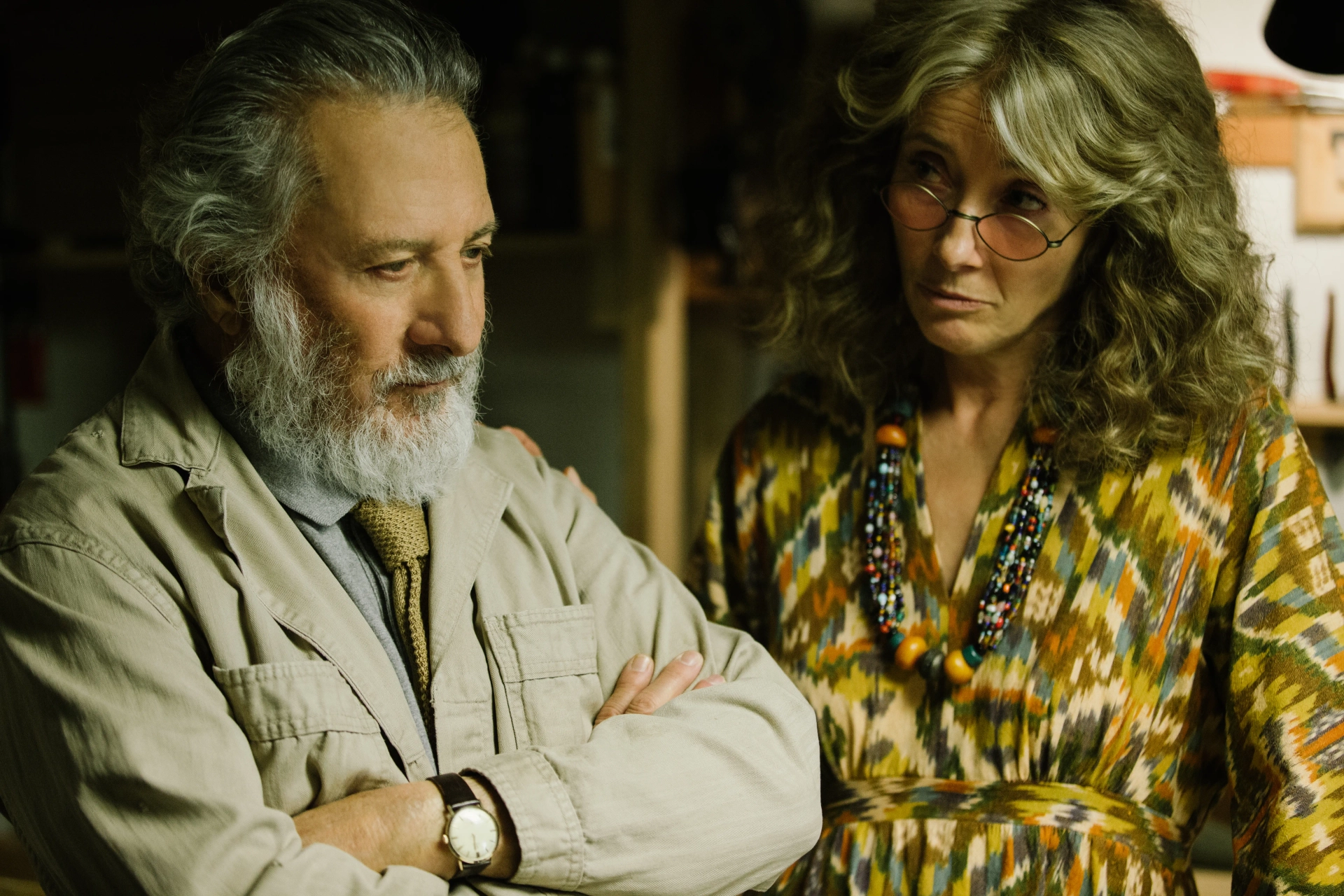 Dustin Hoffman and Emma Thompson in The Meyerowitz Stories (2017)