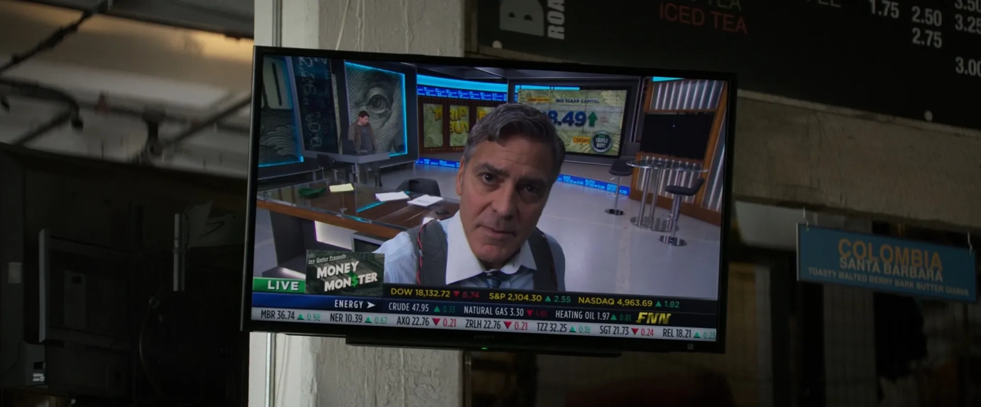 George Clooney and Jack O'Connell in Money Monster (2016)