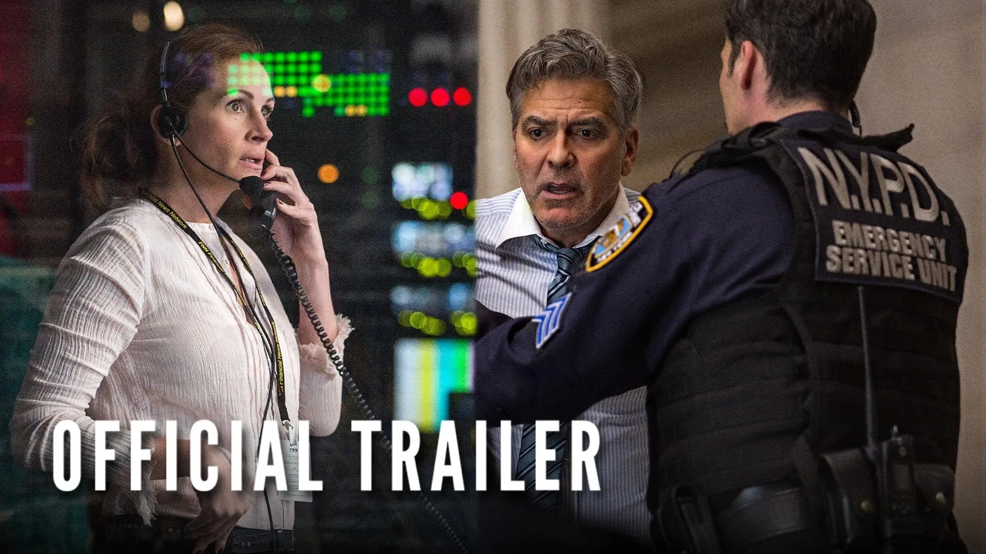 George Clooney, Julia Roberts, and Anthony DeSando in Money Monster (2016)