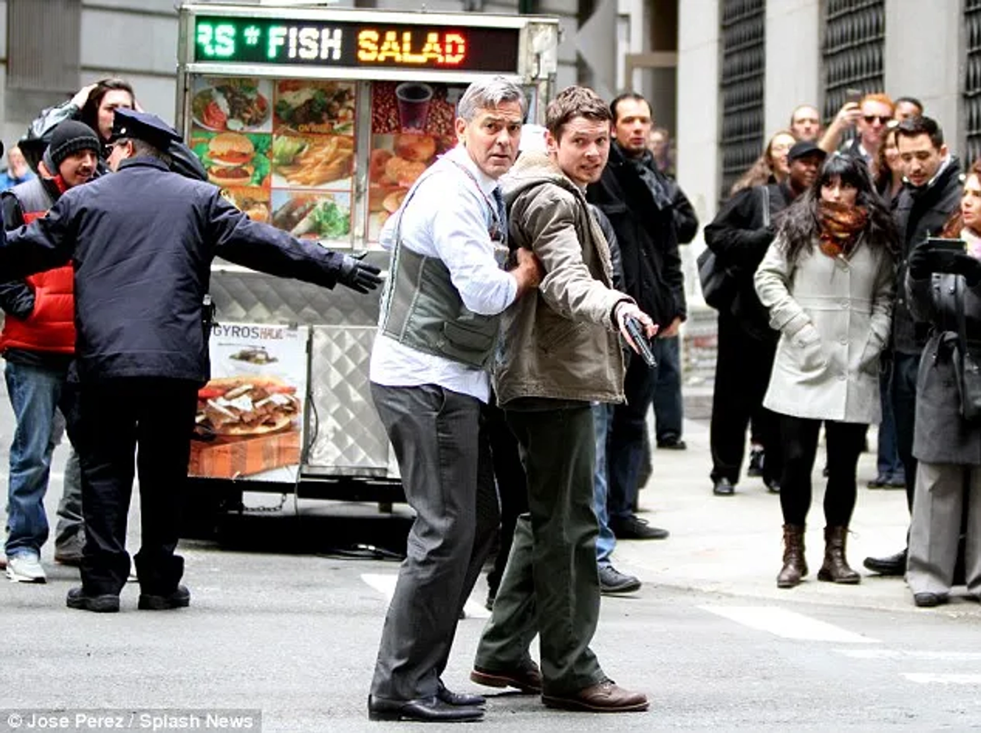 George Clooney and Jack O'Connell in Money Monster (2016)