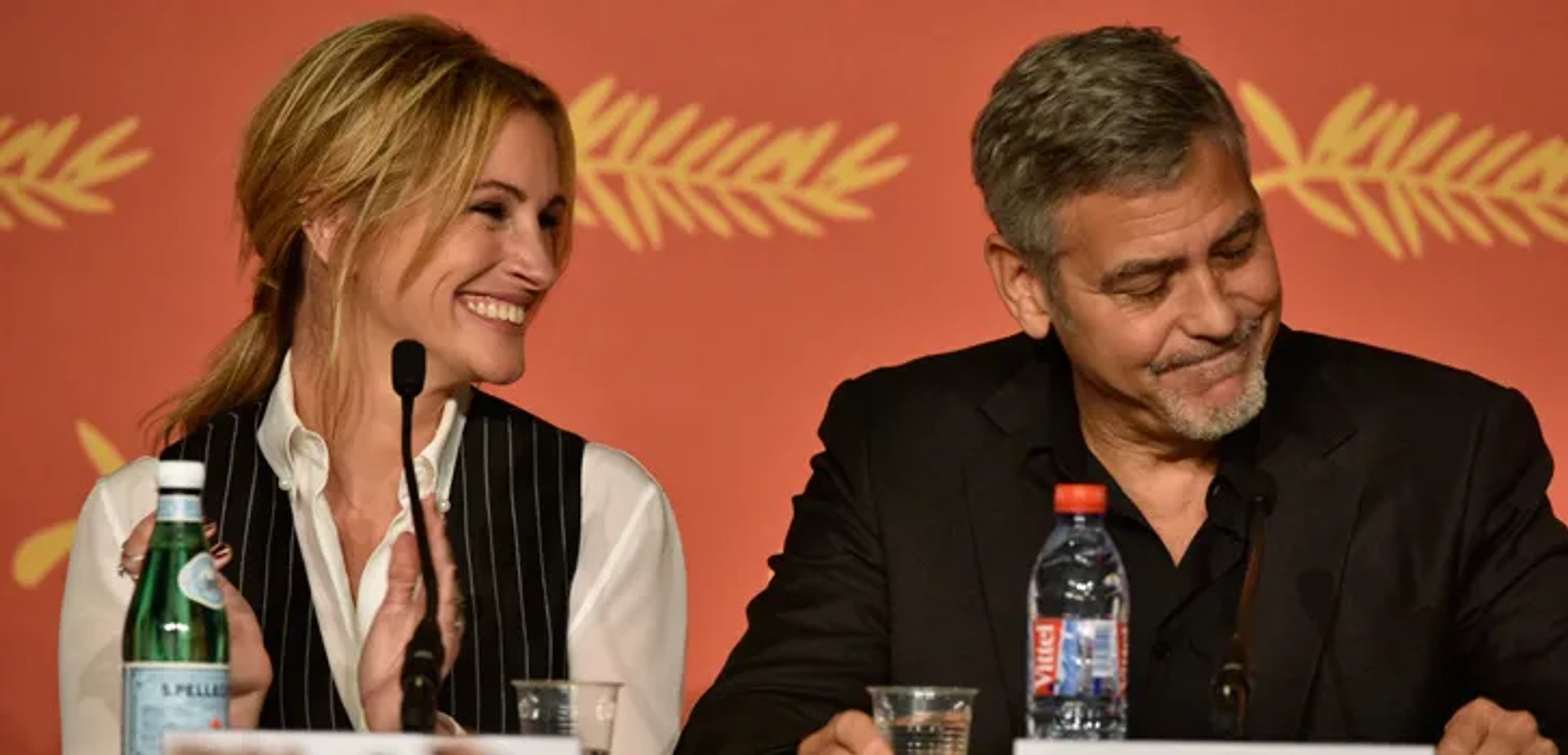 George Clooney and Julia Roberts at an event for Money Monster (2016)