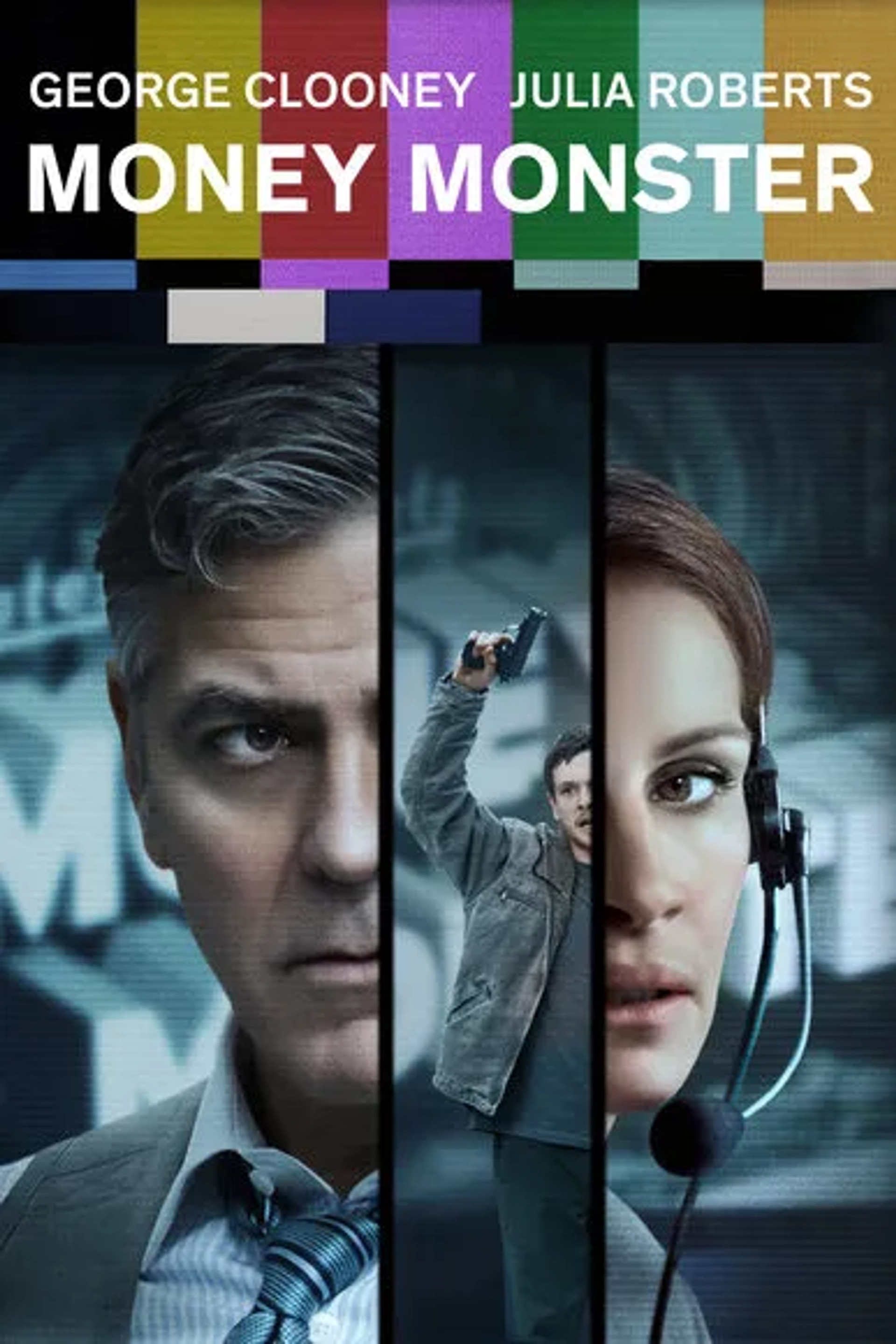 George Clooney, Julia Roberts, and Jack O'Connell in Money Monster (2016)