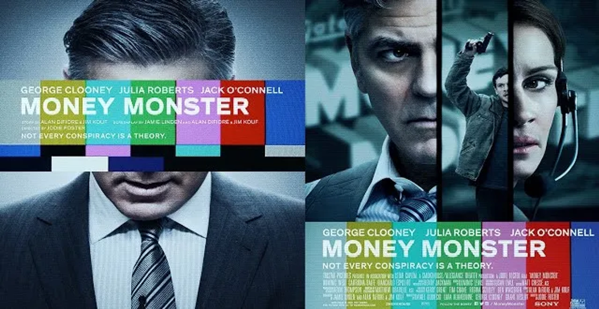 George Clooney, Julia Roberts, and Jack O'Connell in Money Monster (2016)