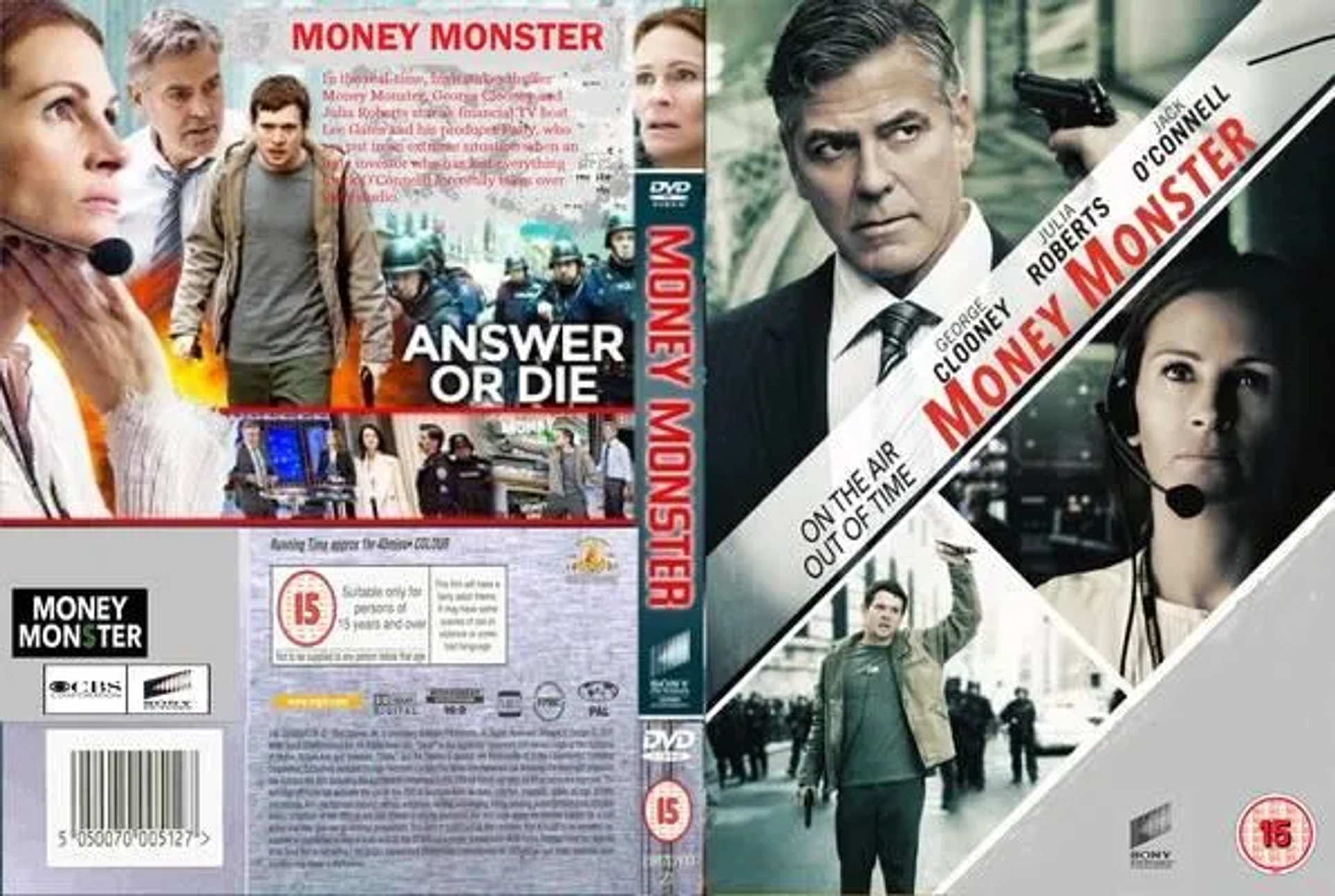 George Clooney, Julia Roberts, and Jack O'Connell in Money Monster (2016)