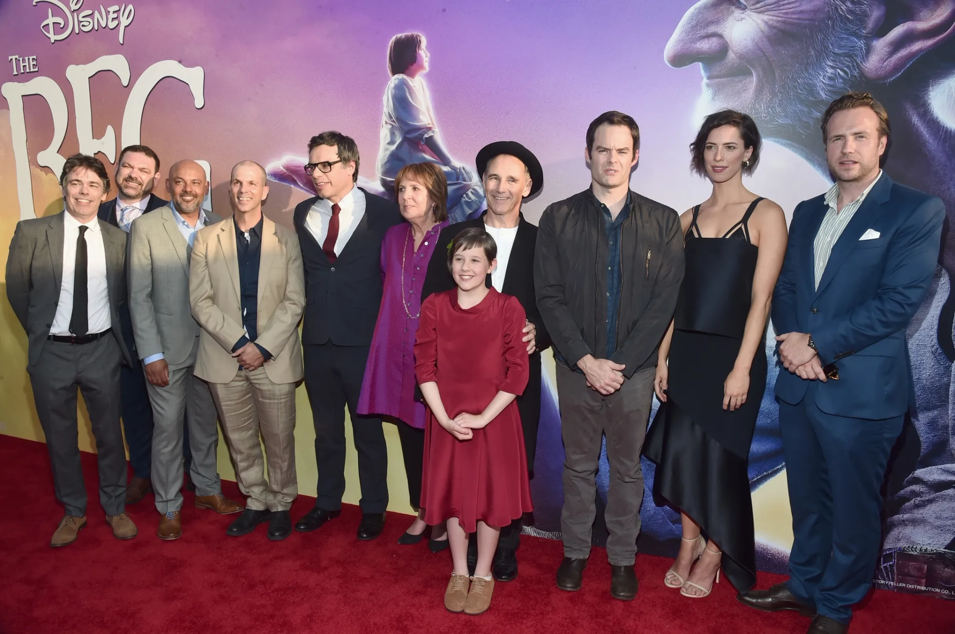 Steven Spielberg, Daniel Bacon, Bill Hader, Rebecca Hall, Mark Rylance, Penelope Wilton, Rafe Spall, Jemaine Clement, Jonathan Holmes, Chris Gibbs, and Ruby Barnhill at an event for The BFG (2016)