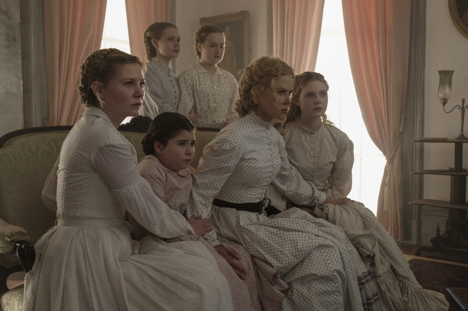 Nicole Kidman, Kirsten Dunst, Elle Fanning, Angourie Rice, Addison Riecke, and Emma Howard in The Beguiled (2017)