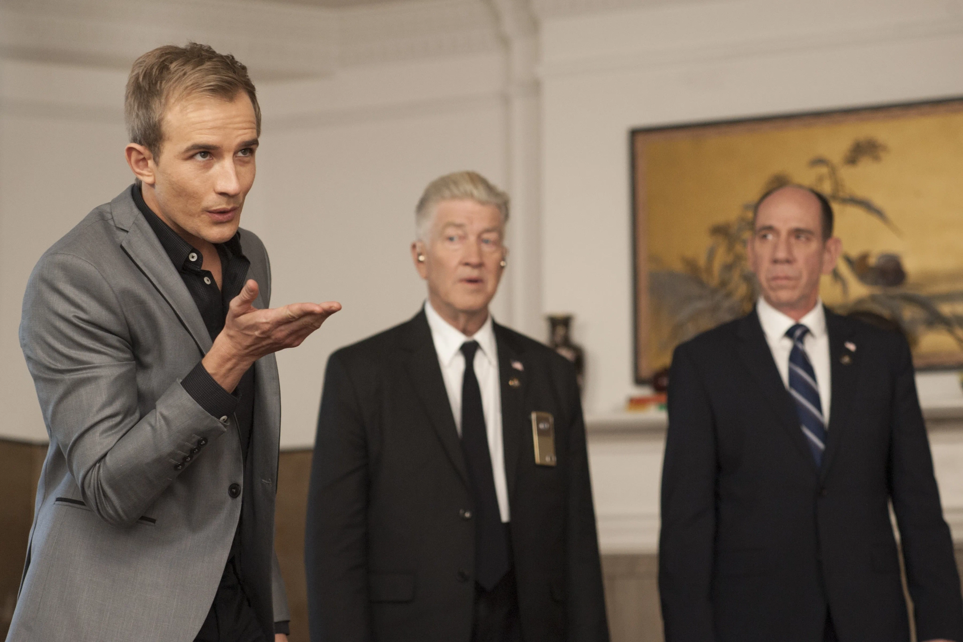 David Lynch, Miguel Ferrer, and Jesse Johnson in Twin Peaks (2017)