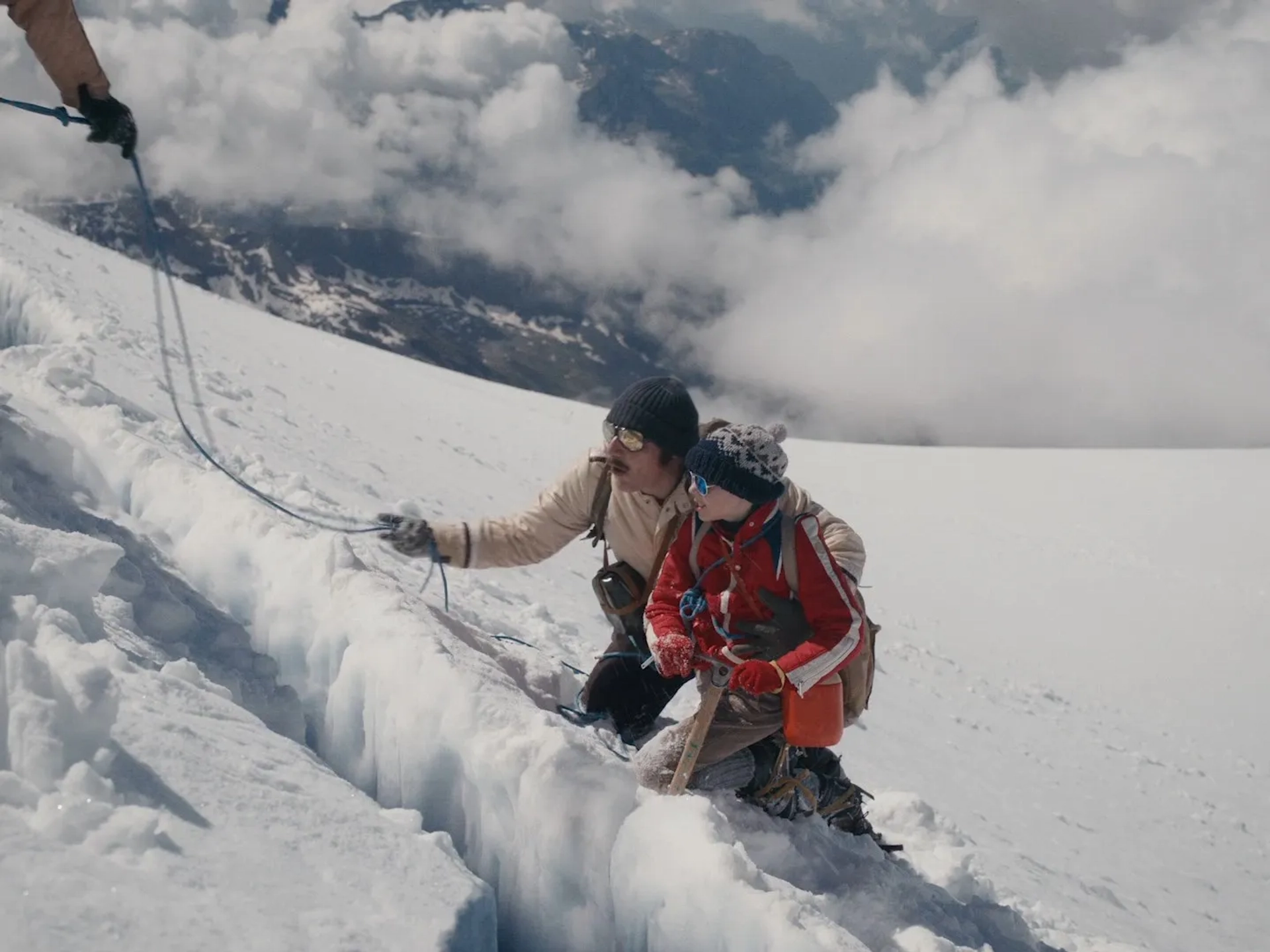 Filippo Timi and Lupo Barbiero in The Eight Mountains (2022)