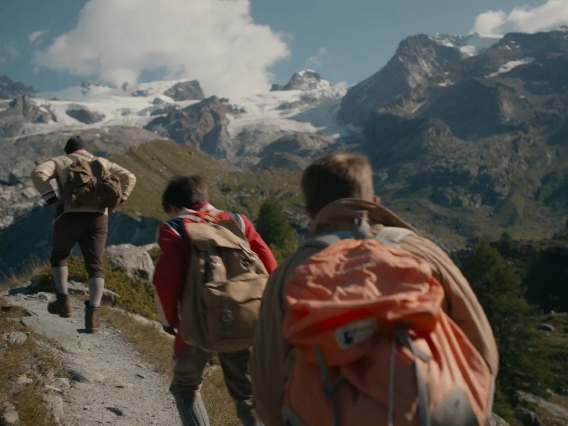 Filippo Timi, Lupo Barbiero, and Cristiano Sassella in The Eight Mountains (2022)