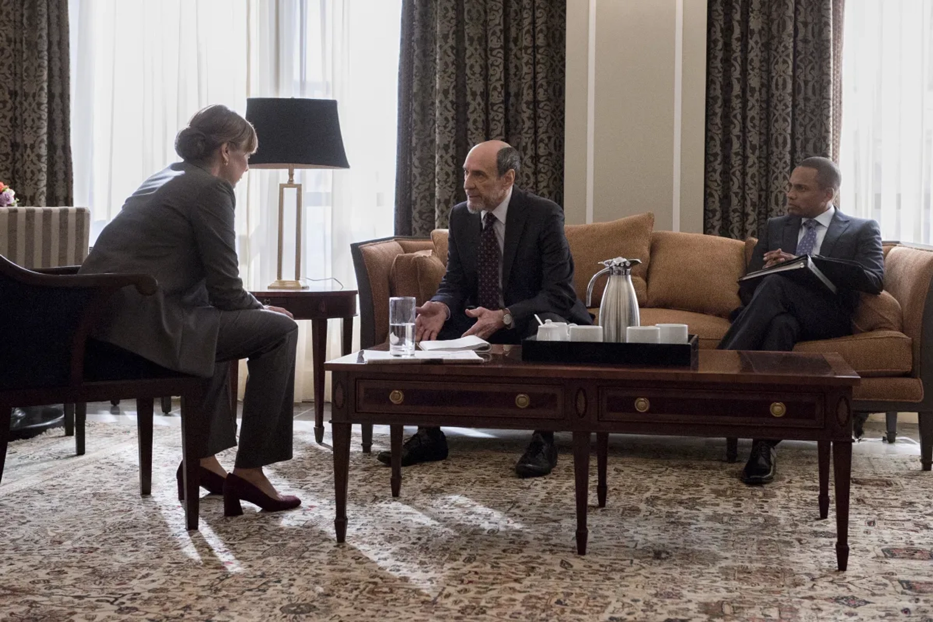 F. Murray Abraham, Hill Harper, and Elizabeth Marvel in Homeland (2011)