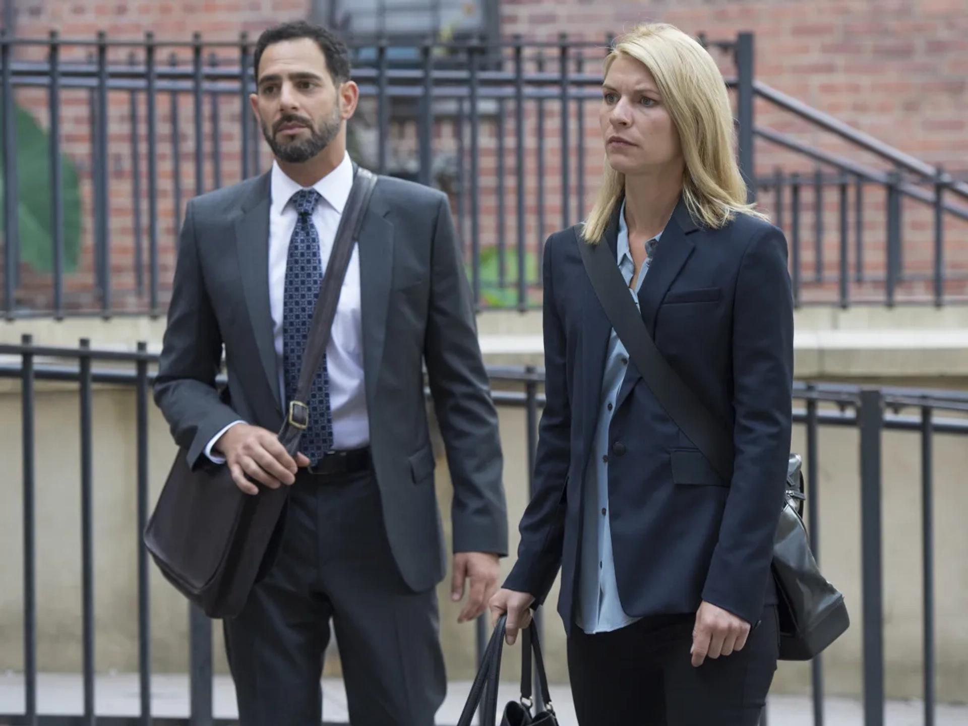 Claire Danes and Patrick Sabongui in Homeland (2011)