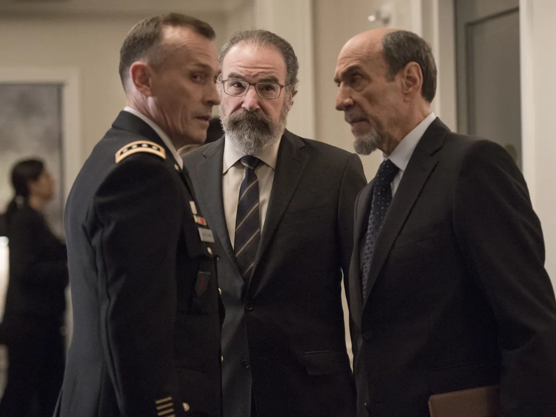 F. Murray Abraham, Mandy Patinkin, and Robert Knepper in Homeland (2011)