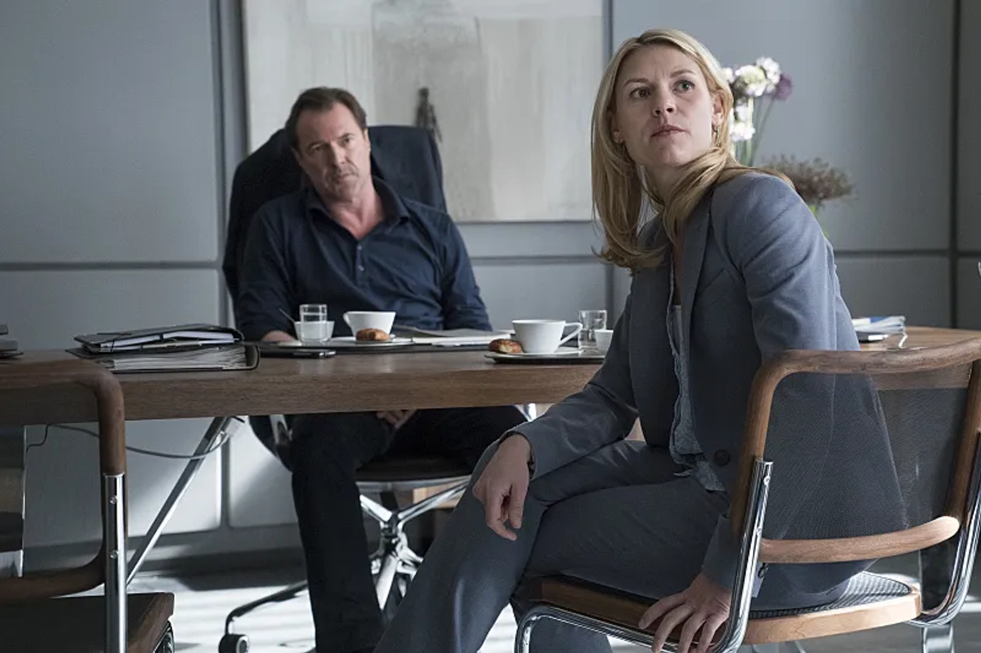 Claire Danes and Sebastian Koch in Homeland (2011)