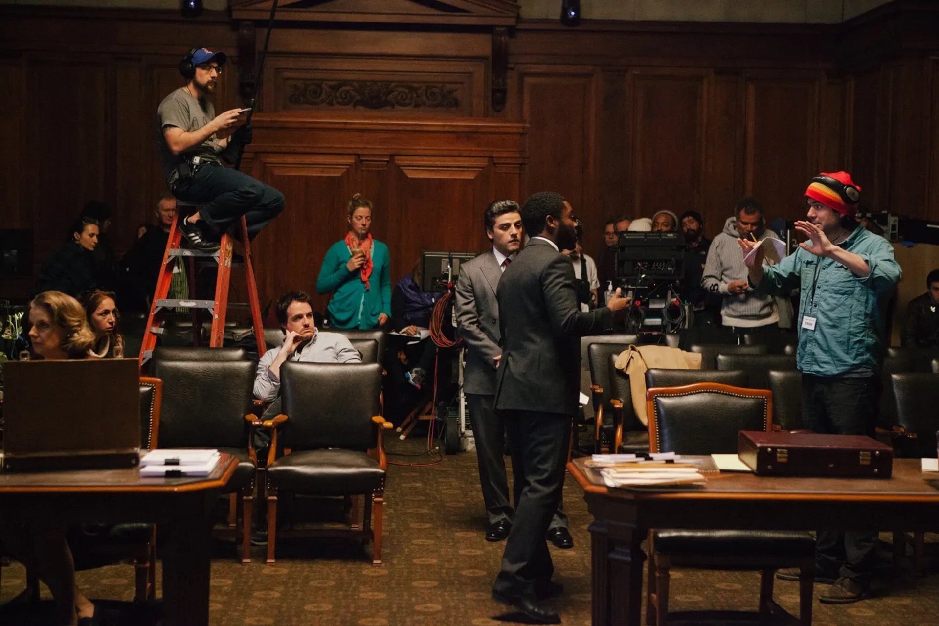 Neal Dodson, David Oyelowo, J.C. Chandor, Oscar Isaac, Anna Gerb, and Bradford Young in A Most Violent Year (2014)