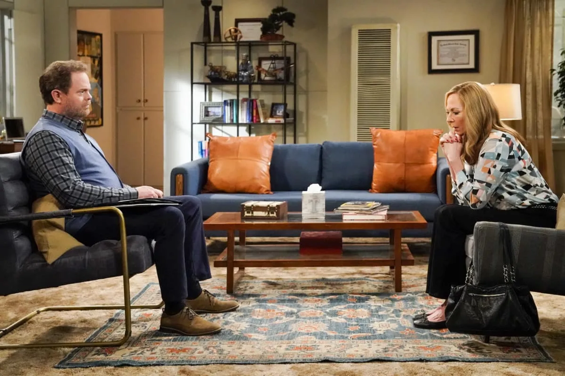 Allison Janney and Rainn Wilson in Mom: Whip-Its and Emotionally Attuned Babies (2021)