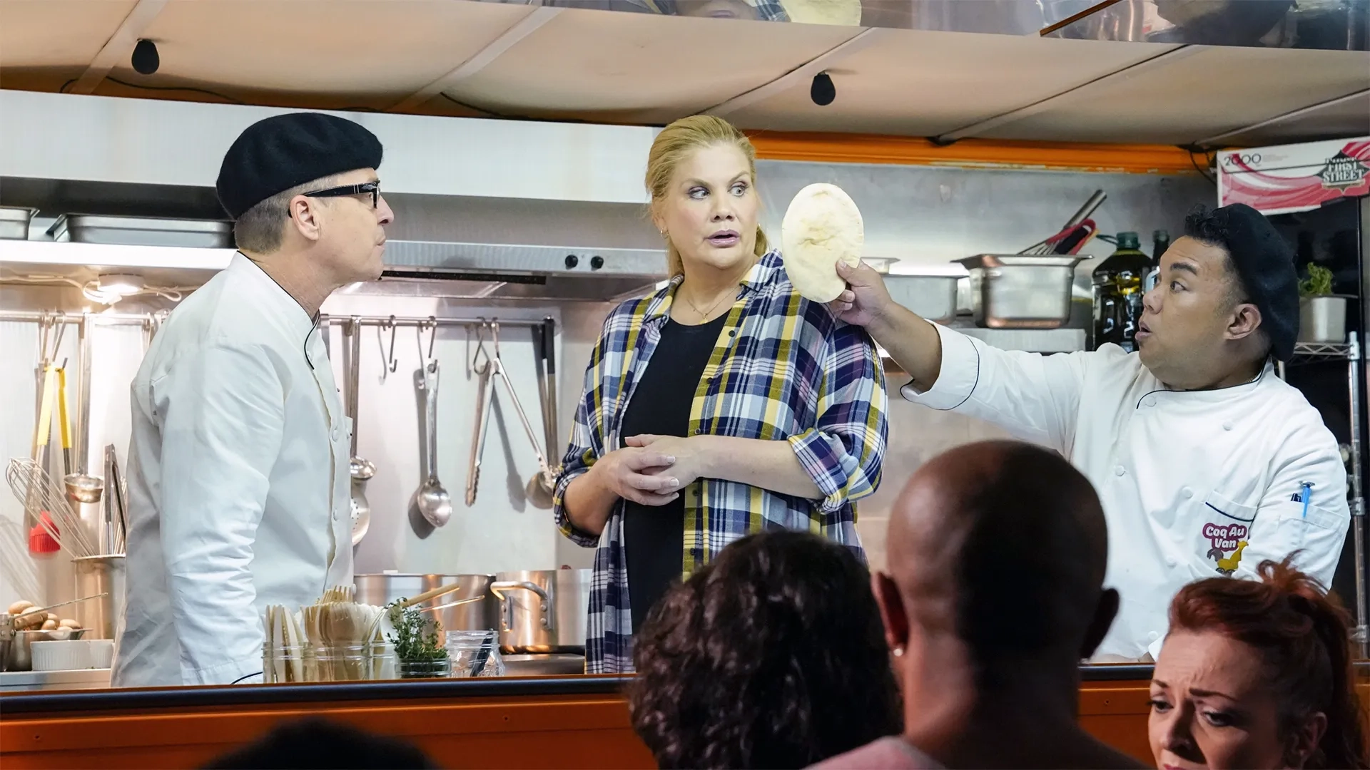 Kristen Johnston, French Stewart, and Reggie De Leon in Mom: Astronauts and Fat Trimmings (2020)