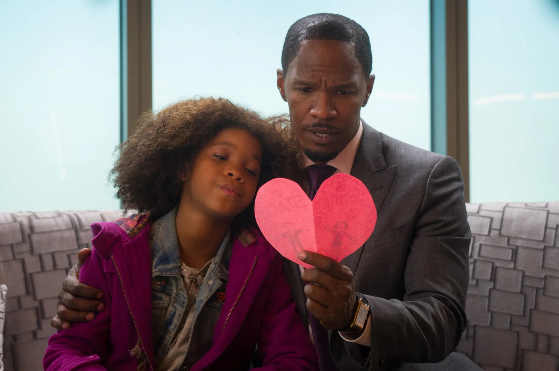 Jamie Foxx and Quvenzhané Wallis in Annie (2014)