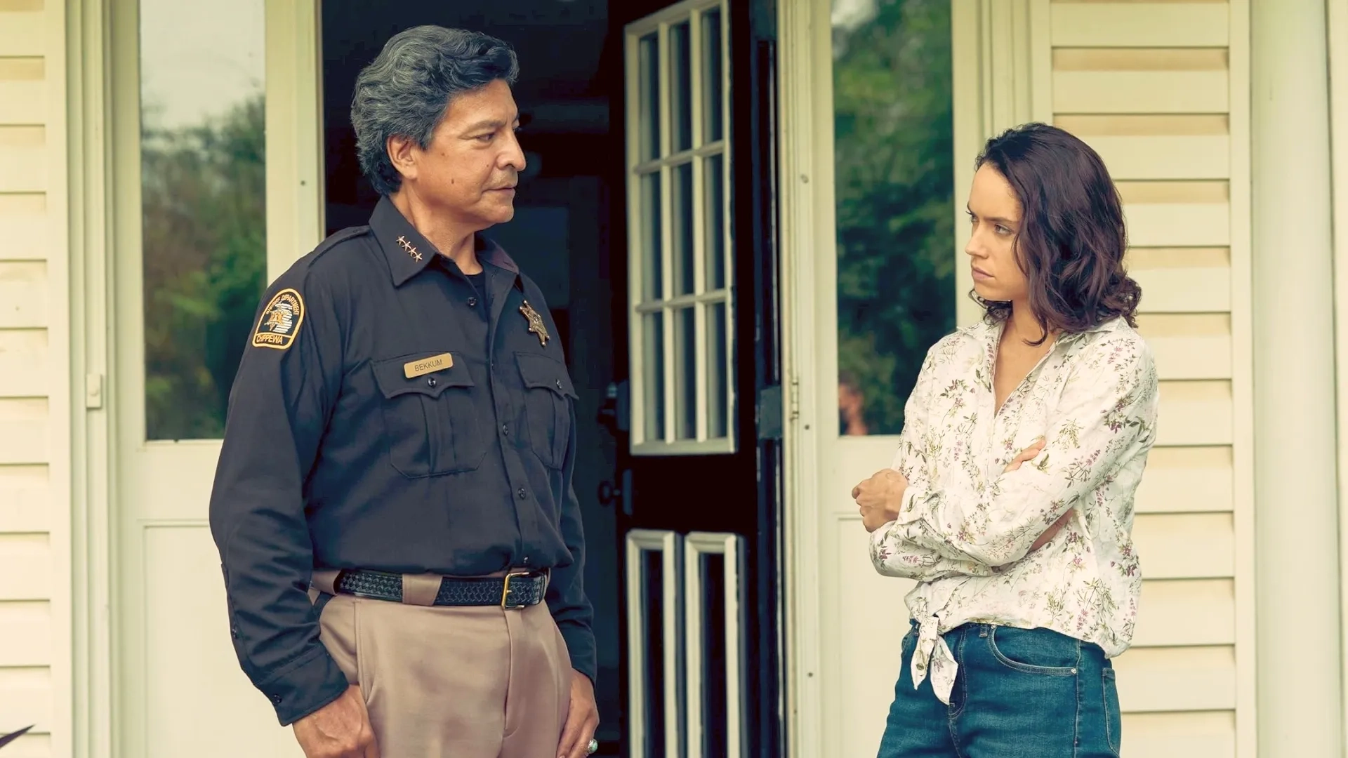 Gil Birmingham and Daisy Ridley in The Marsh King's Daughter (2023)