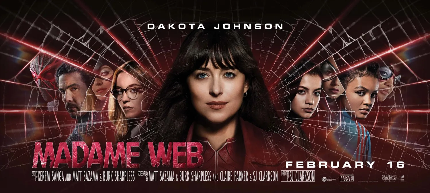Dakota Johnson, Tahar Rahim, Sydney Sweeney, Isabela Merced, and Celeste O'Connor in Madame Web (2024)
