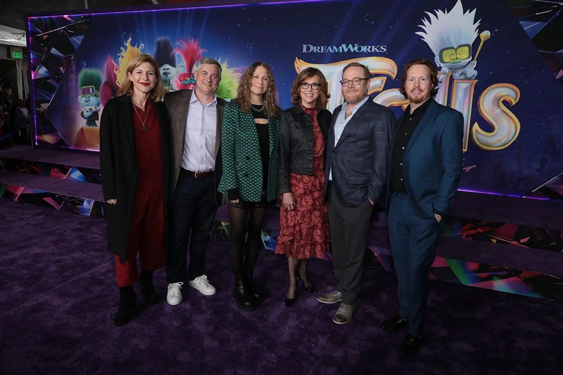 Walt Dohrn, Gina Shay, Marjorie Cohn, Tim Heitz, Tyler Curtis, and John Swanson in Trolls Band Together (2023)