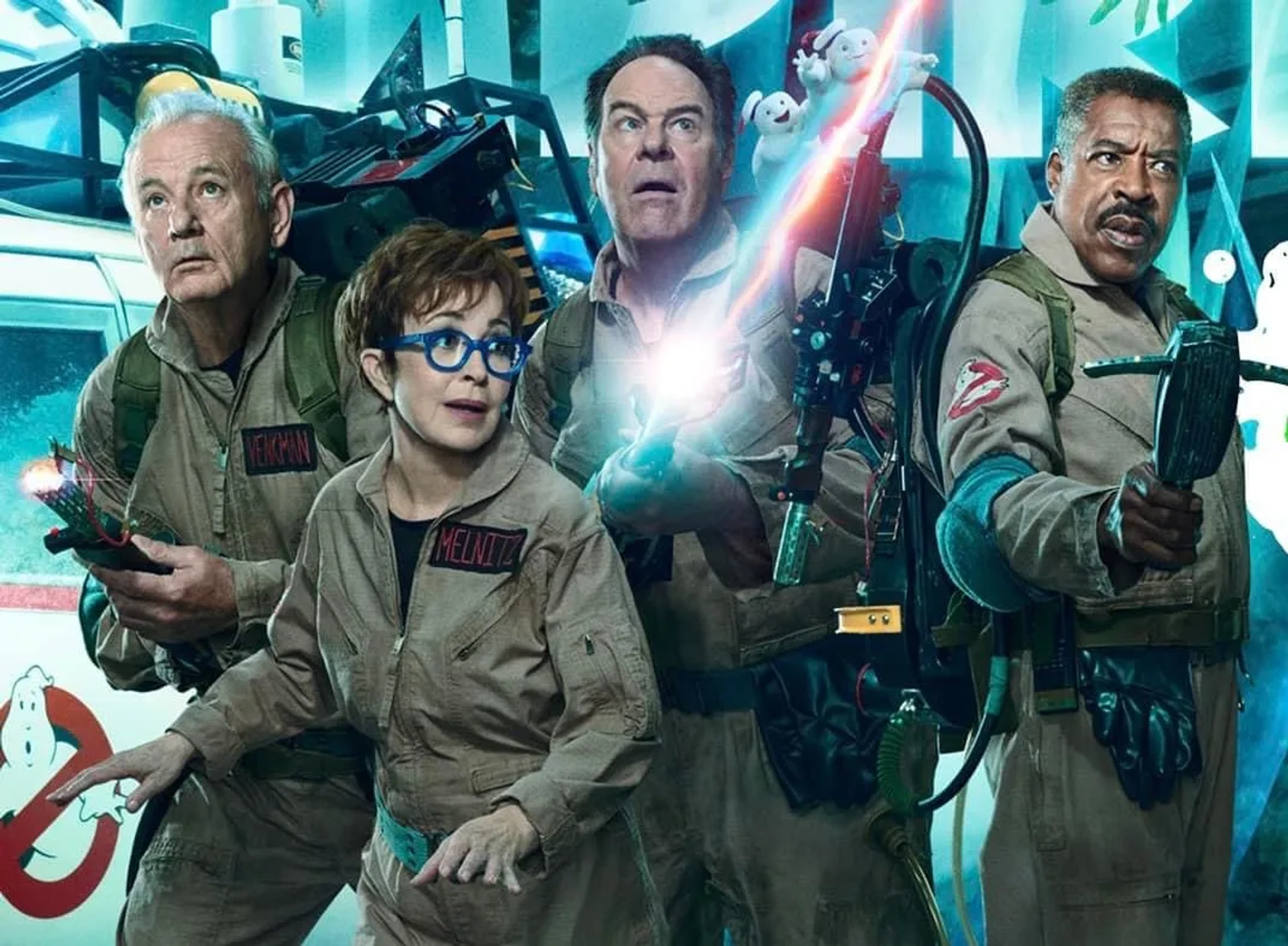 Dan Aykroyd, Bill Murray, Ernie Hudson, and Annie Potts in Ghostbusters: Frozen Empire (2024)