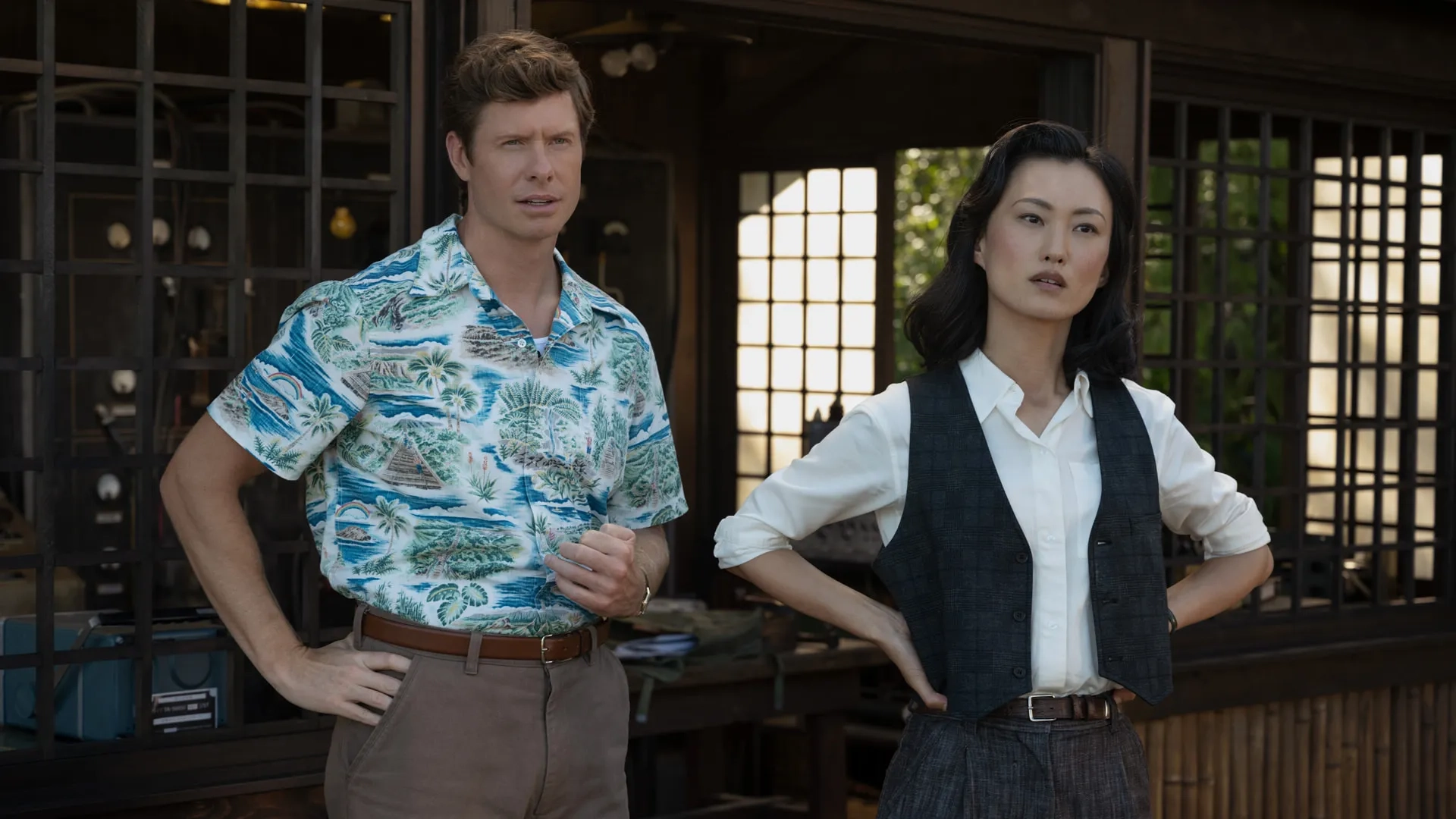 Anders Holm and Mari Yamamoto in Monarch: Legacy of Monsters (2023)