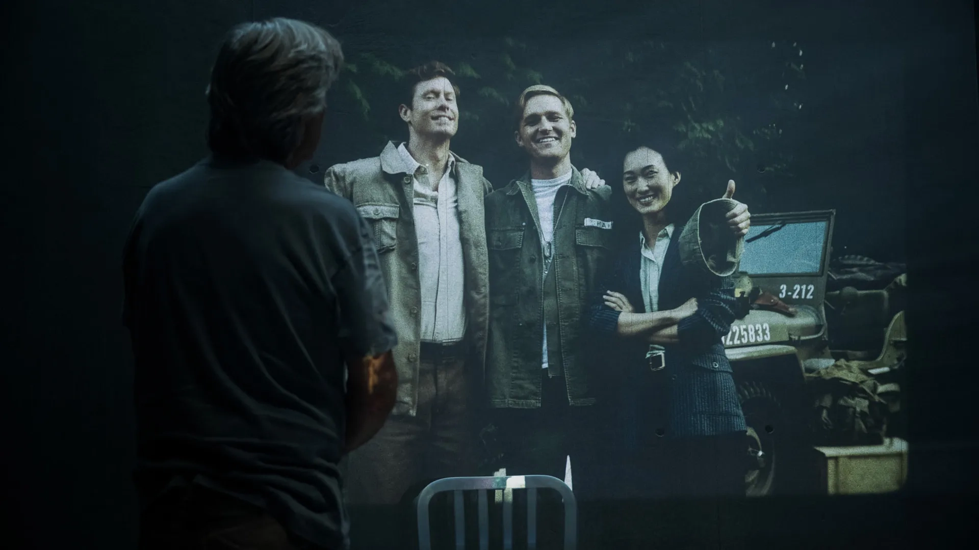 Kurt Russell, Wyatt Russell, Anders Holm, and Mari Yamamoto in Monarch: Legacy of Monsters (2023)