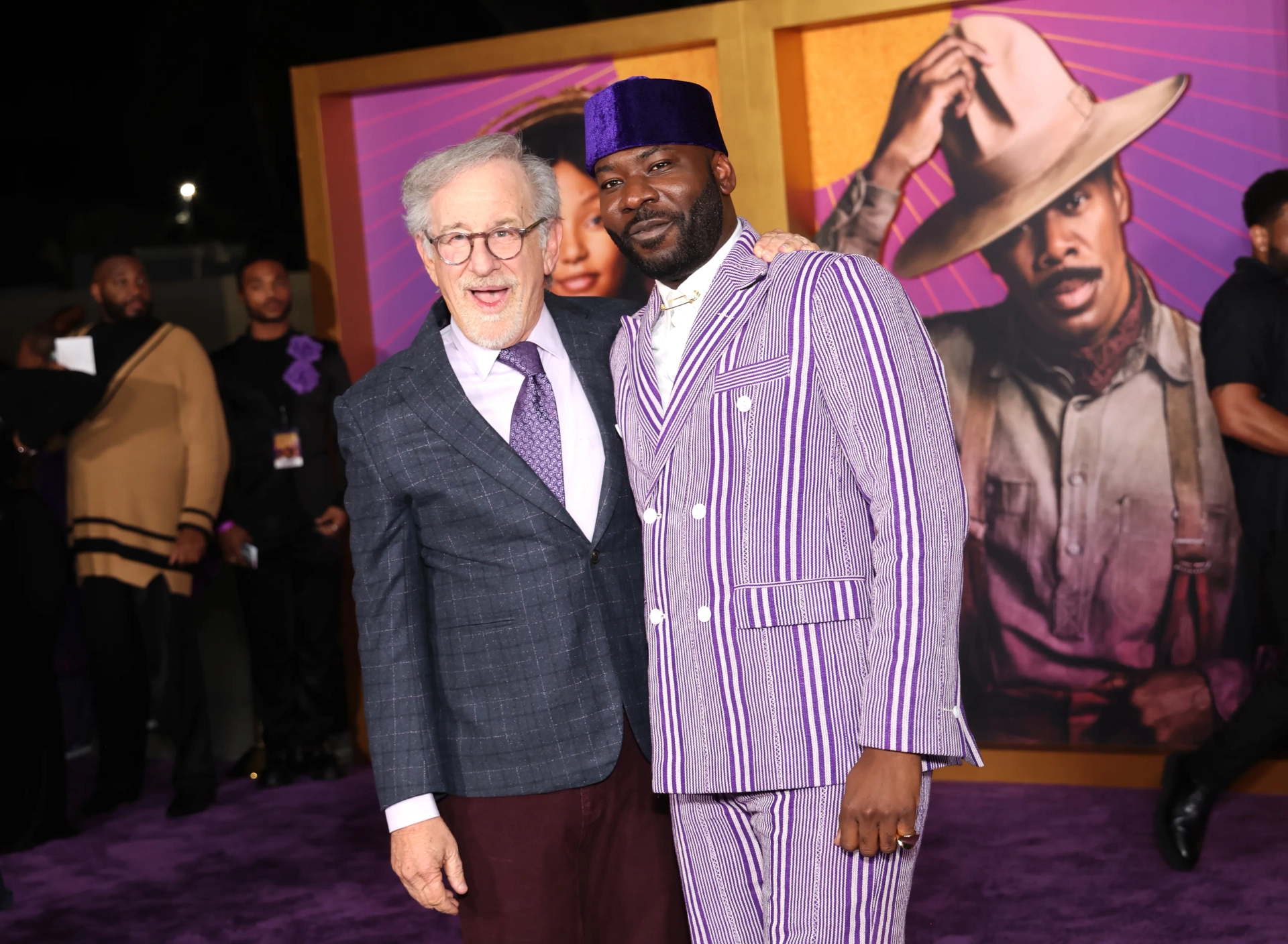 Steven Spielberg and Blitz Bazawule at an event for The Color Purple (2023)