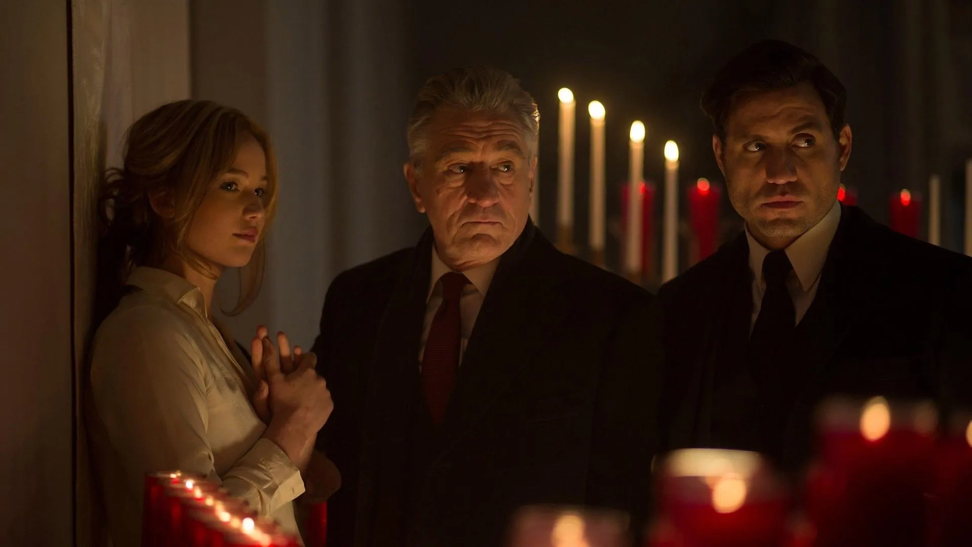 Robert De Niro, Edgar Ramírez, and Jennifer Lawrence in Joy (2015)