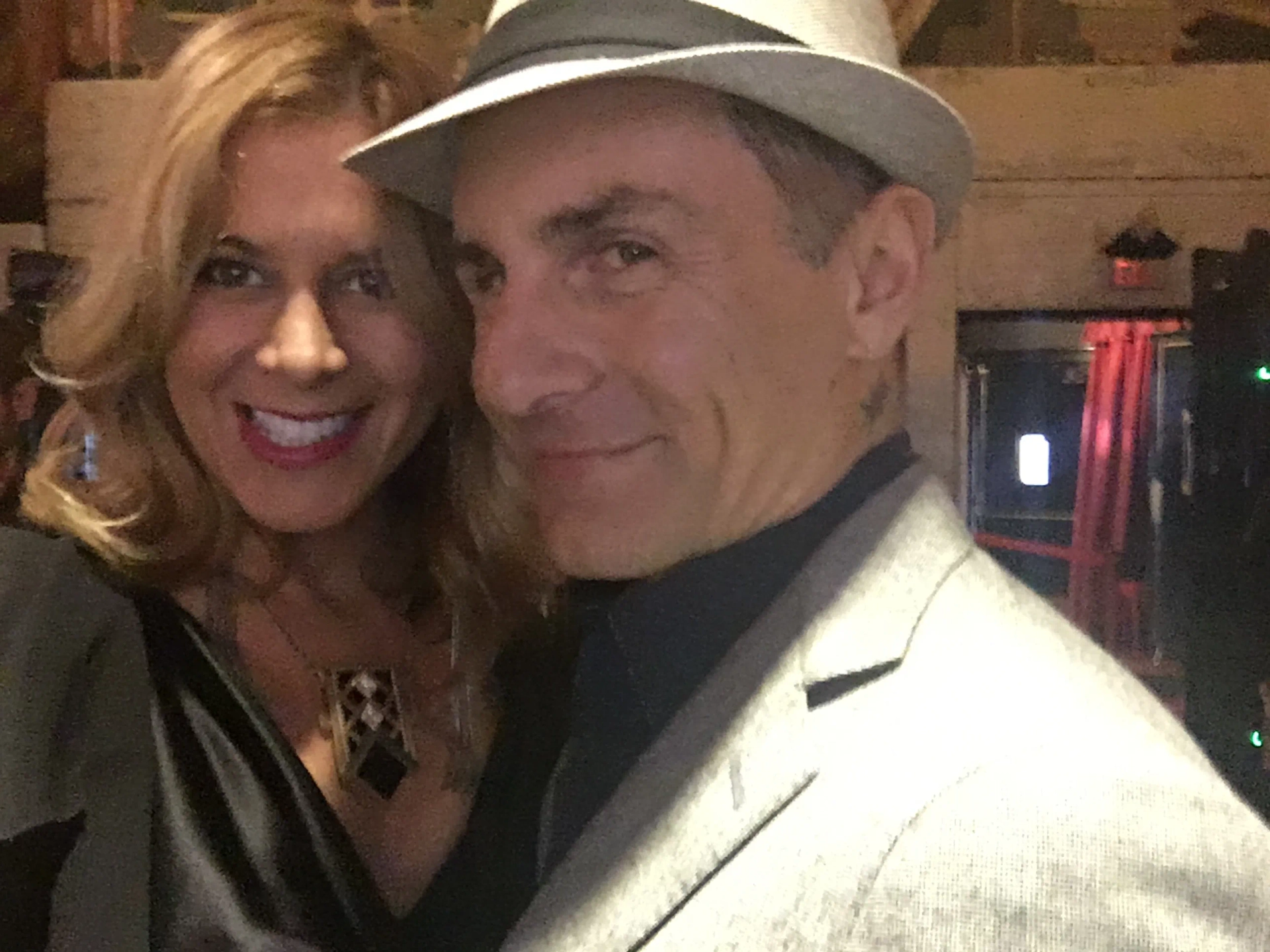 Annie Wood, Peter Arpesella, "Live By Night" world premiere.