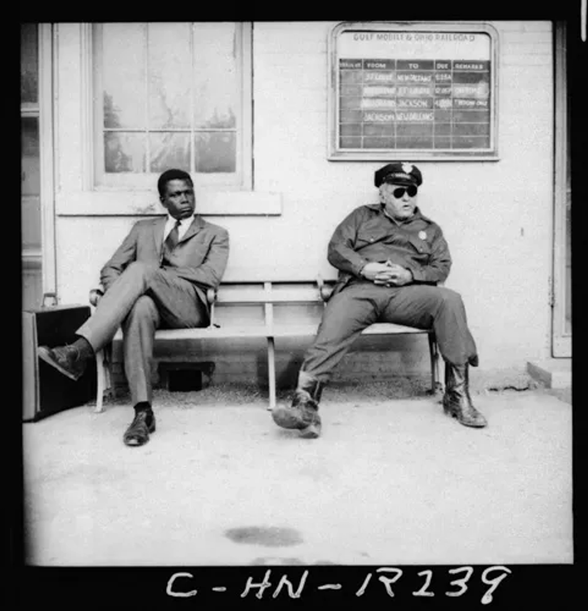 Sidney Poitier and Rod Steiger in In the Heat of the Night (1967)