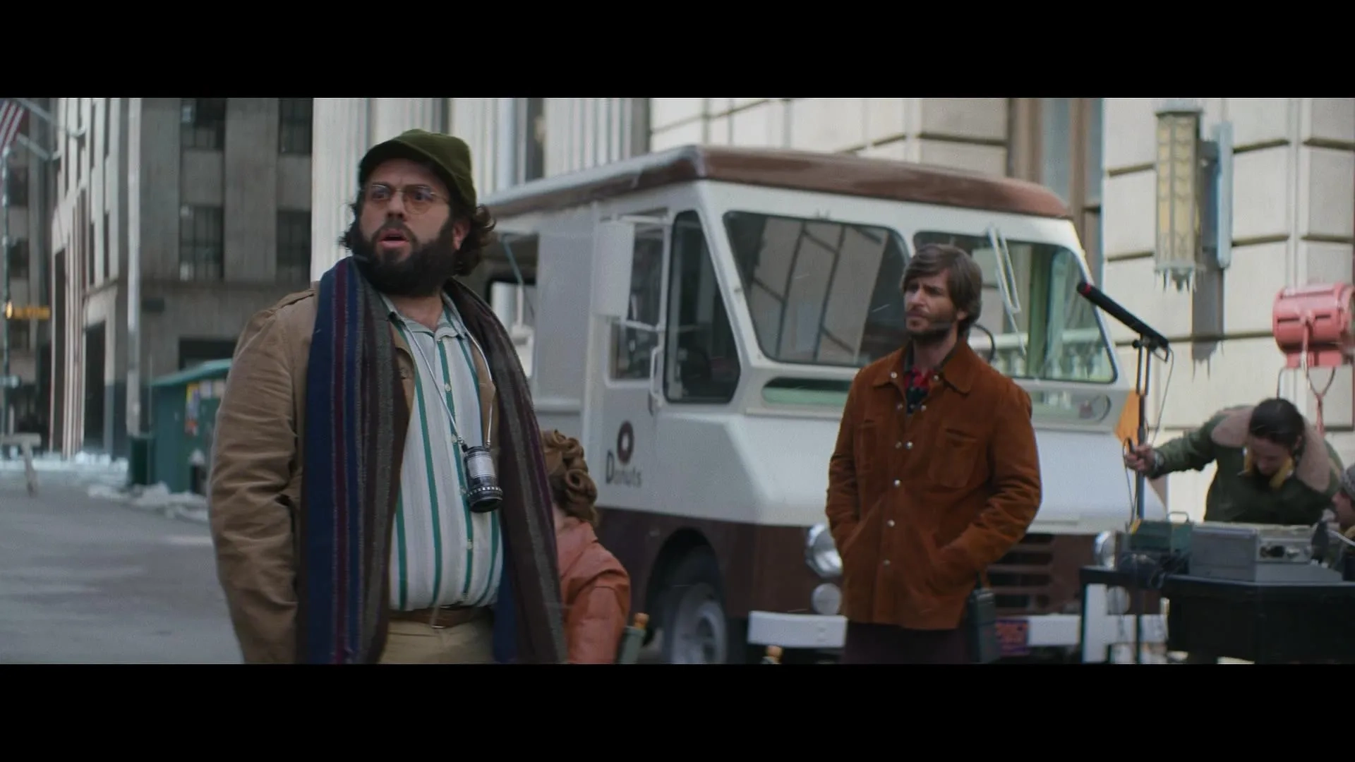 Dan Fogler, Danielle Titus, and Zack Schor in The Offer (2022)