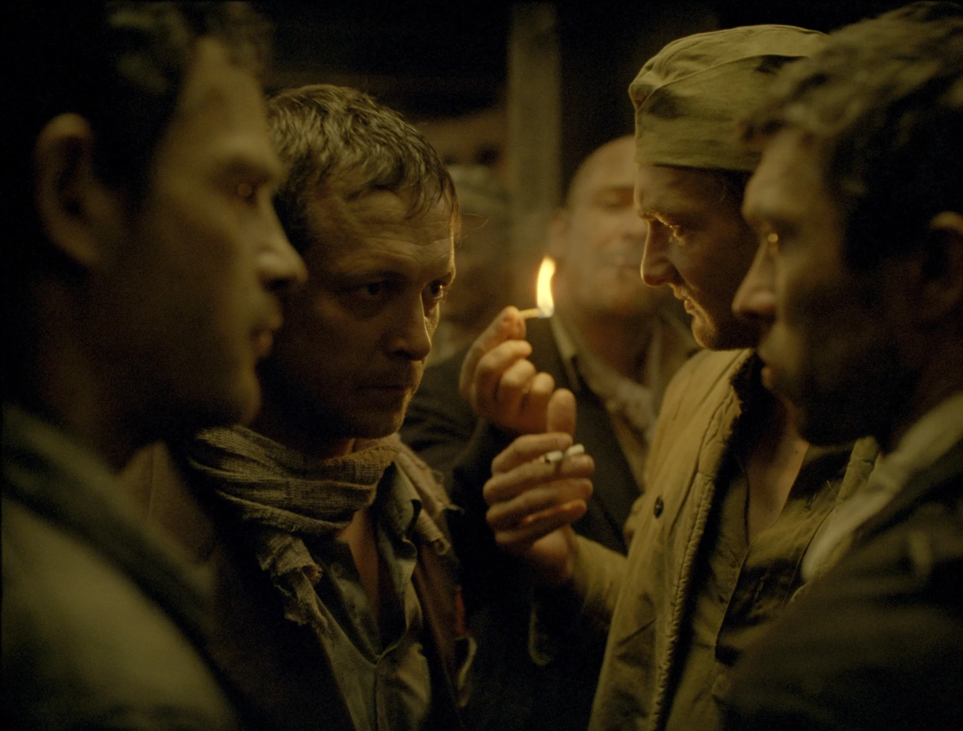 Géza Röhrig and Levente Molnár in Son of Saul (2015)