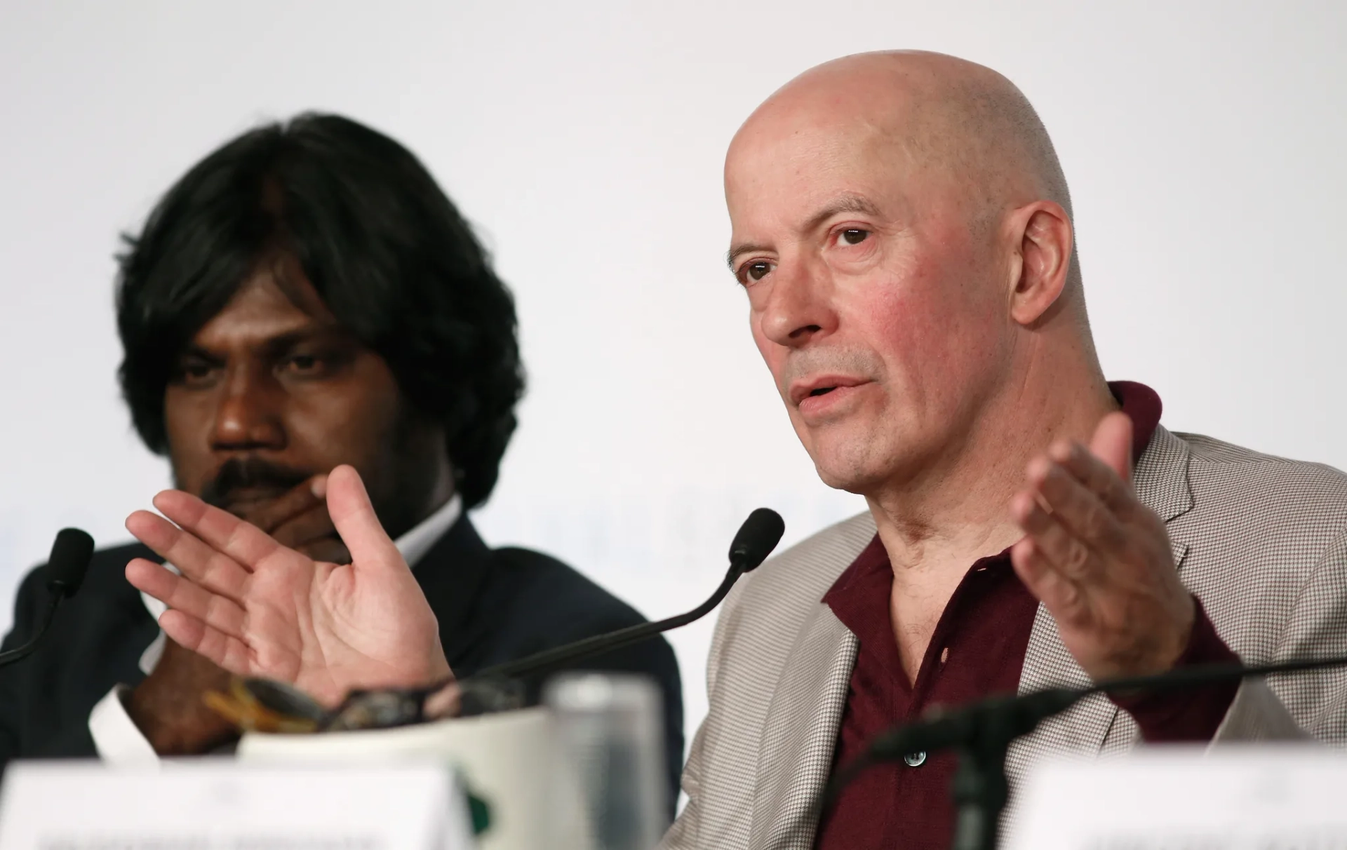 Jacques Audiard and Jesuthasan Antonythasan at an event for Dheepan (2015)