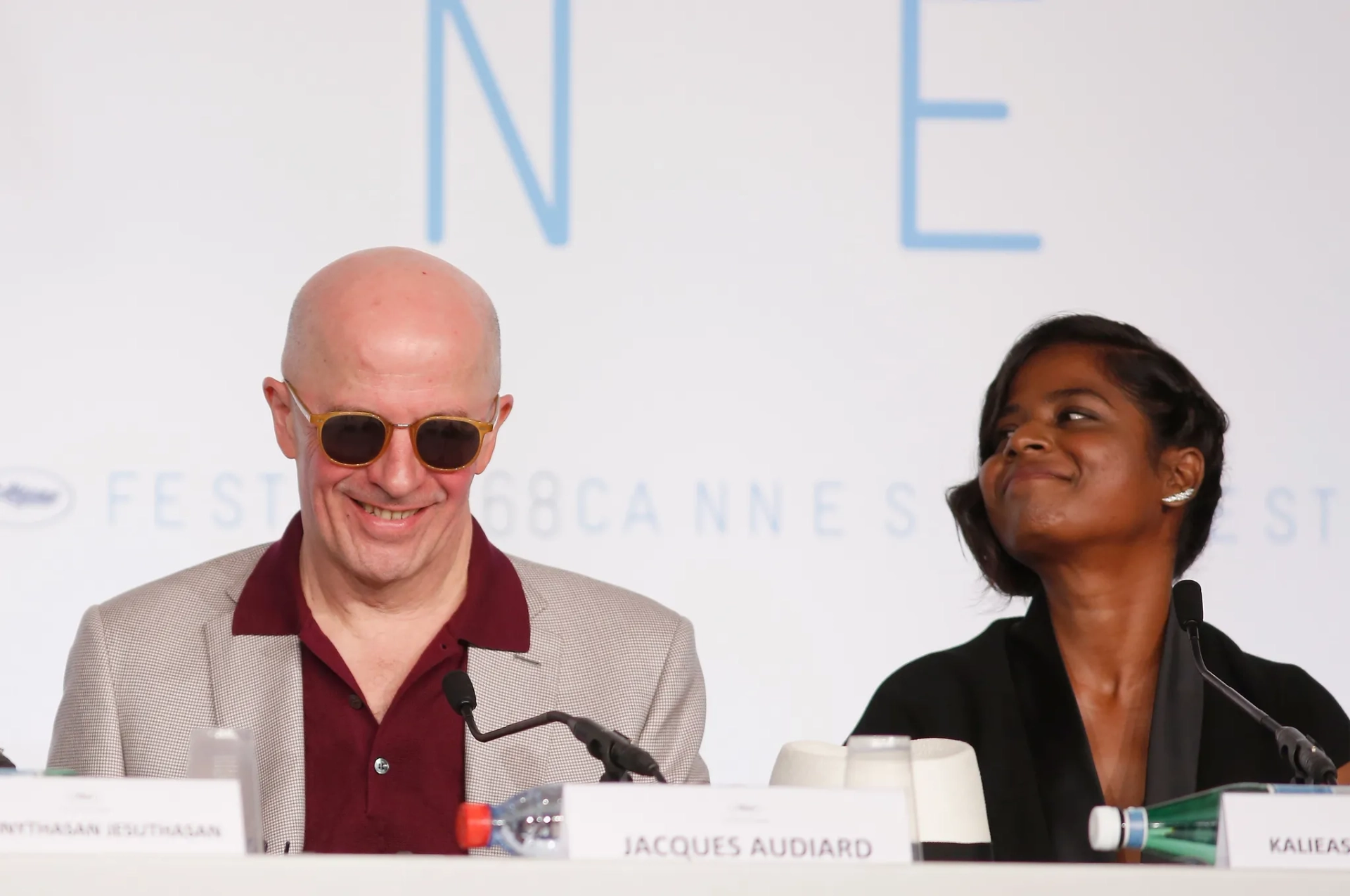 Jacques Audiard and Kalieaswari Srinivasan at an event for Dheepan (2015)